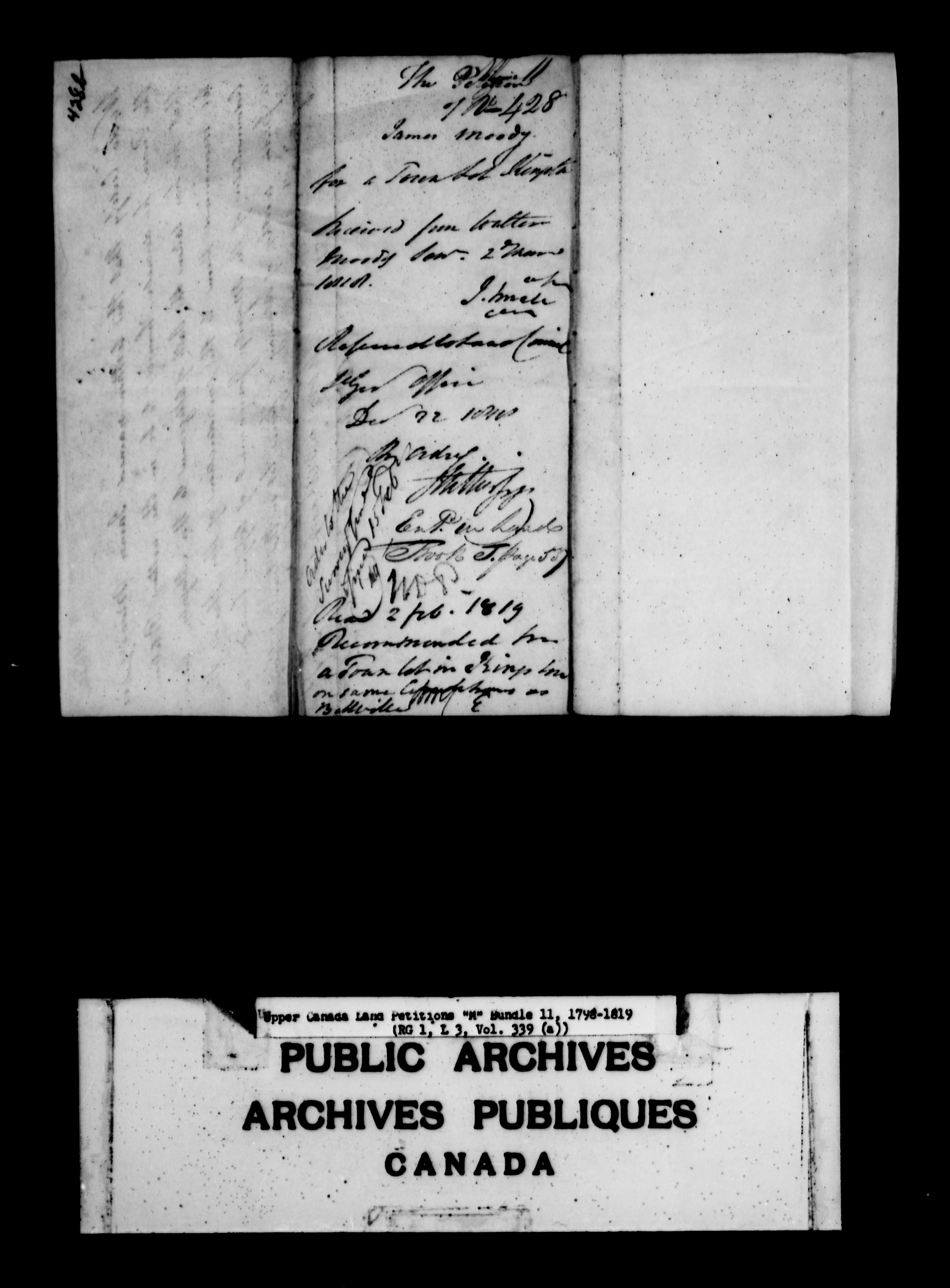 Title: Upper Canada Land Petitions (1763-1865) - Mikan Number: 205131 - Microform: c-2200