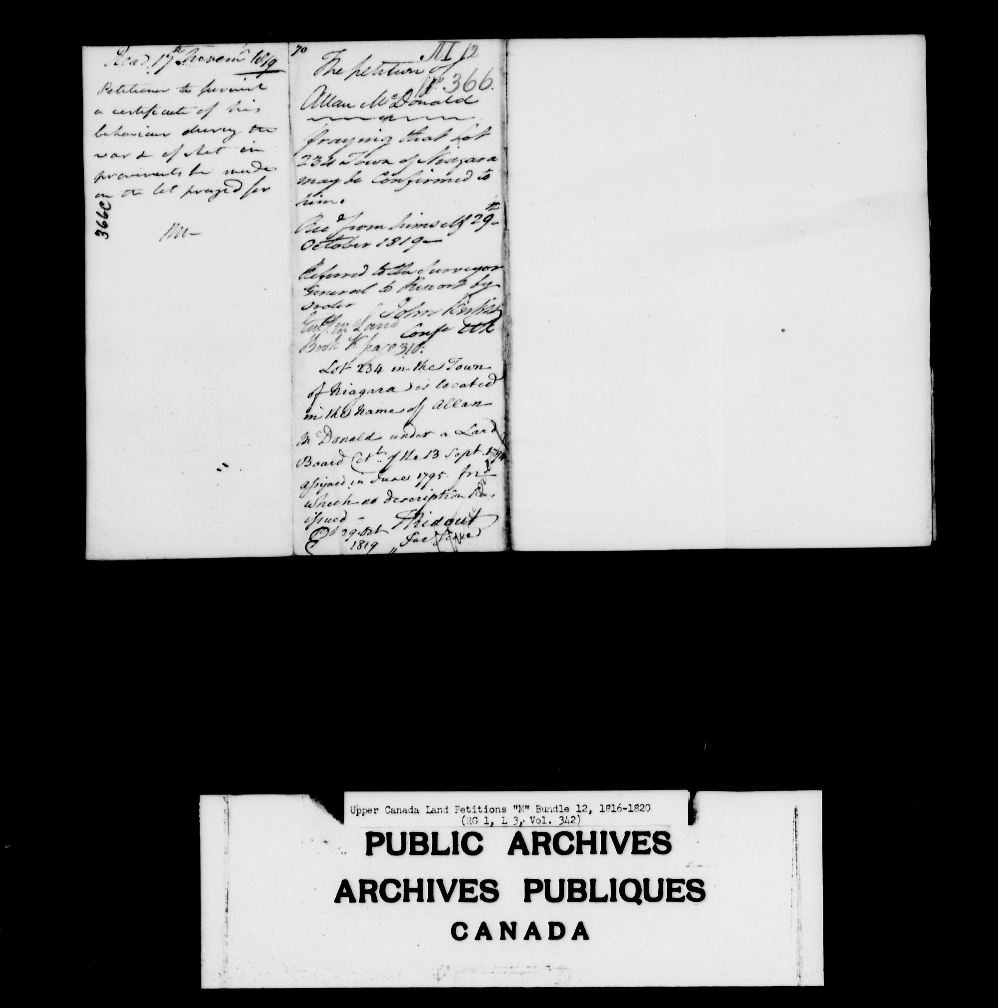 Title: Upper Canada Land Petitions (1763-1865) - Mikan Number: 205131 - Microform: c-2202