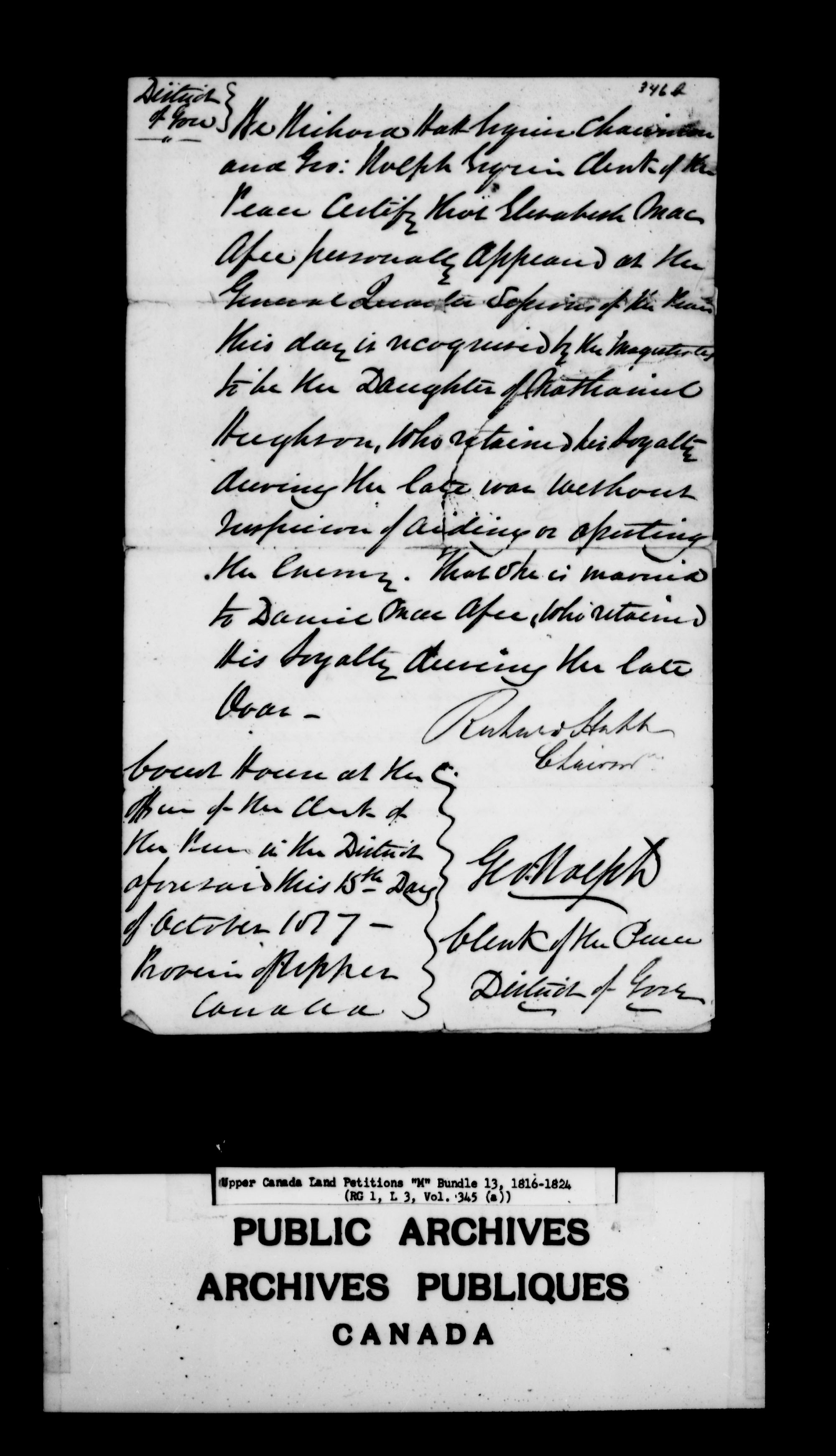 Title: Upper Canada Land Petitions (1763-1865) - Mikan Number: 205131 - Microform: c-2204