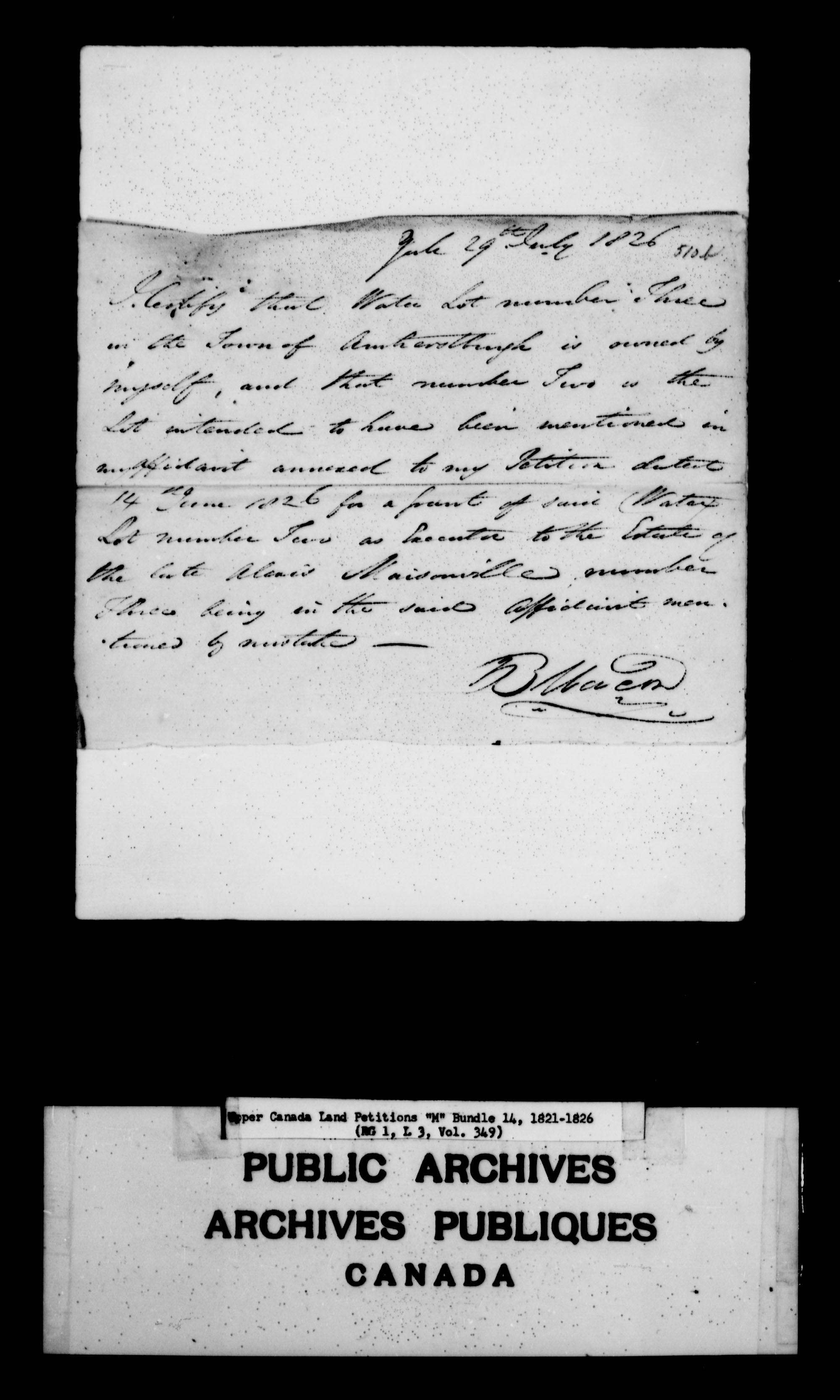 Title: Upper Canada Land Petitions (1763-1865) - Mikan Number: 205131 - Microform: c-2207
