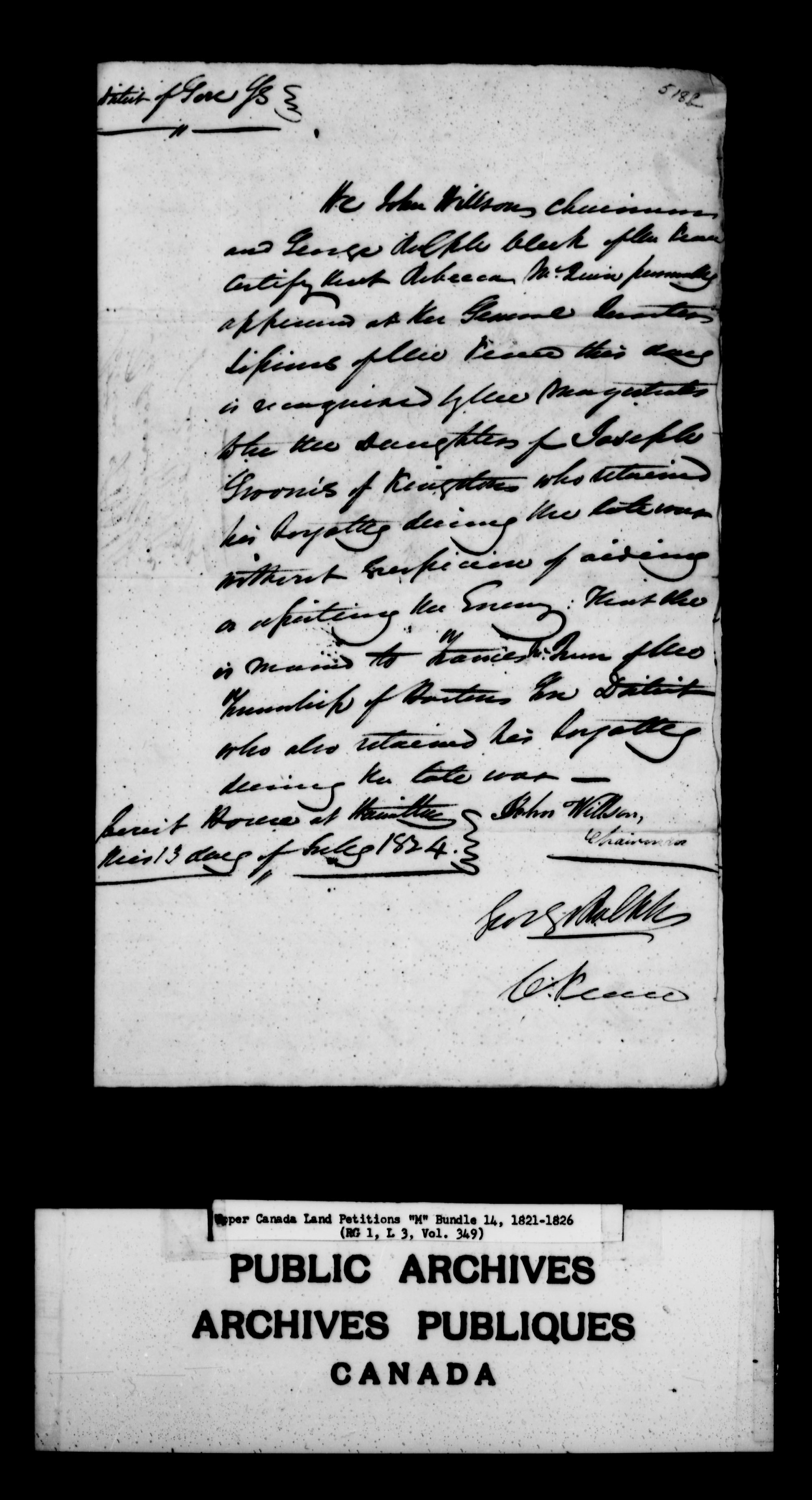 Titre : Demandes de terres du Haut-Canada (1763-1865) - N d'enregistrement Mikan : 205131 - Microforme : c-2208