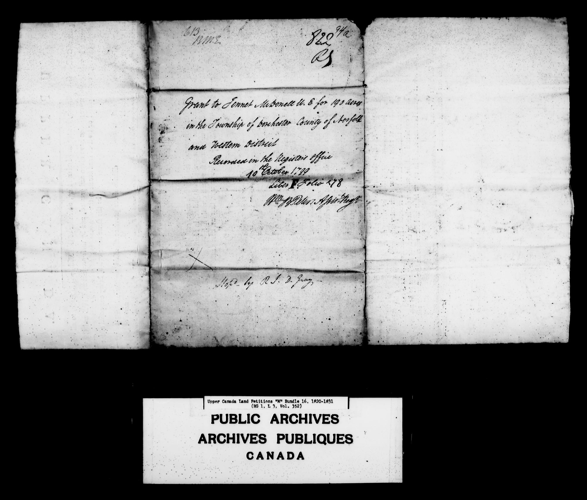 Title: Upper Canada Land Petitions (1763-1865) - Mikan Number: 205131 - Microform: c-2210