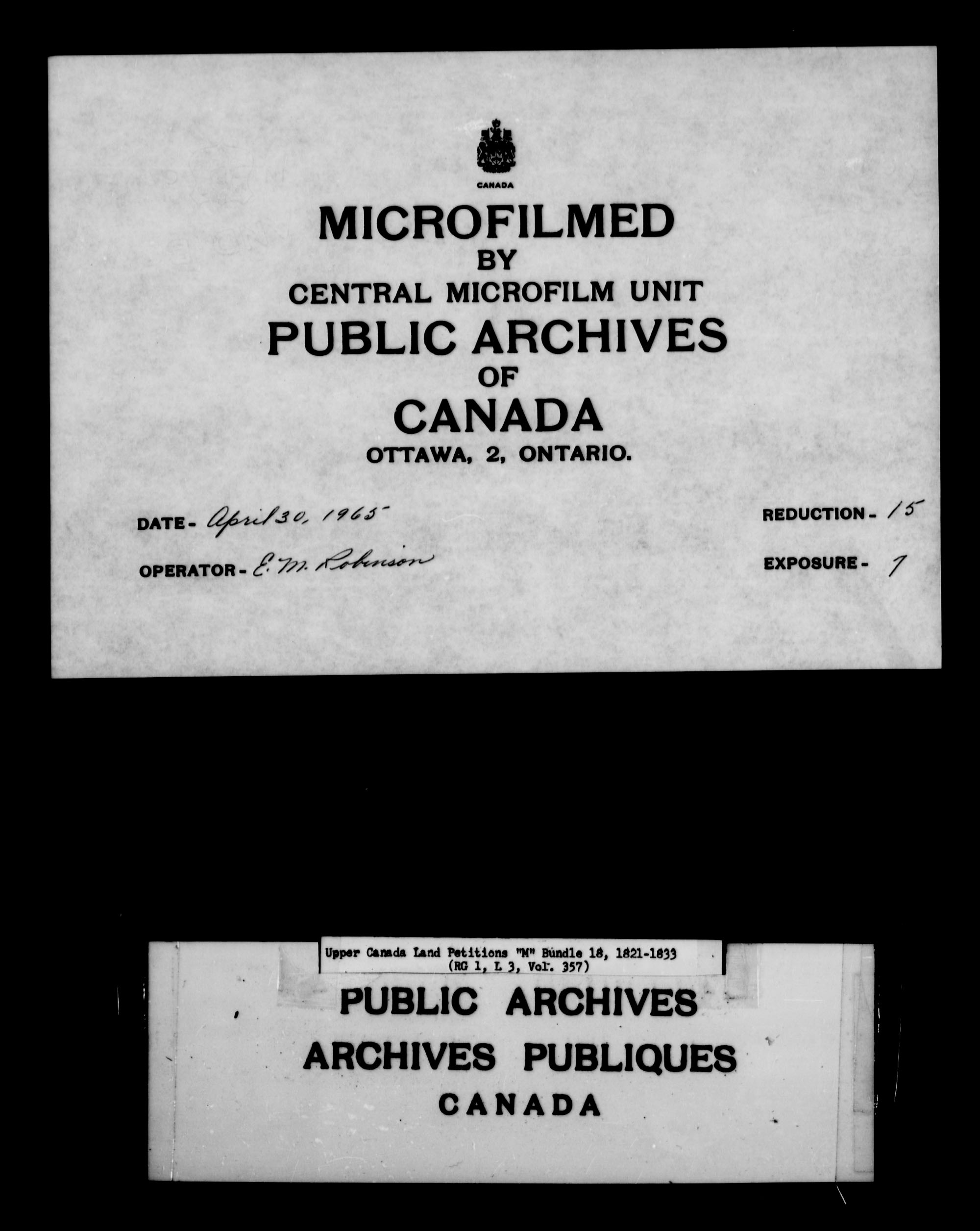 Title: Upper Canada Land Petitions (1763-1865) - Mikan Number: 205131 - Microform: c-2213
