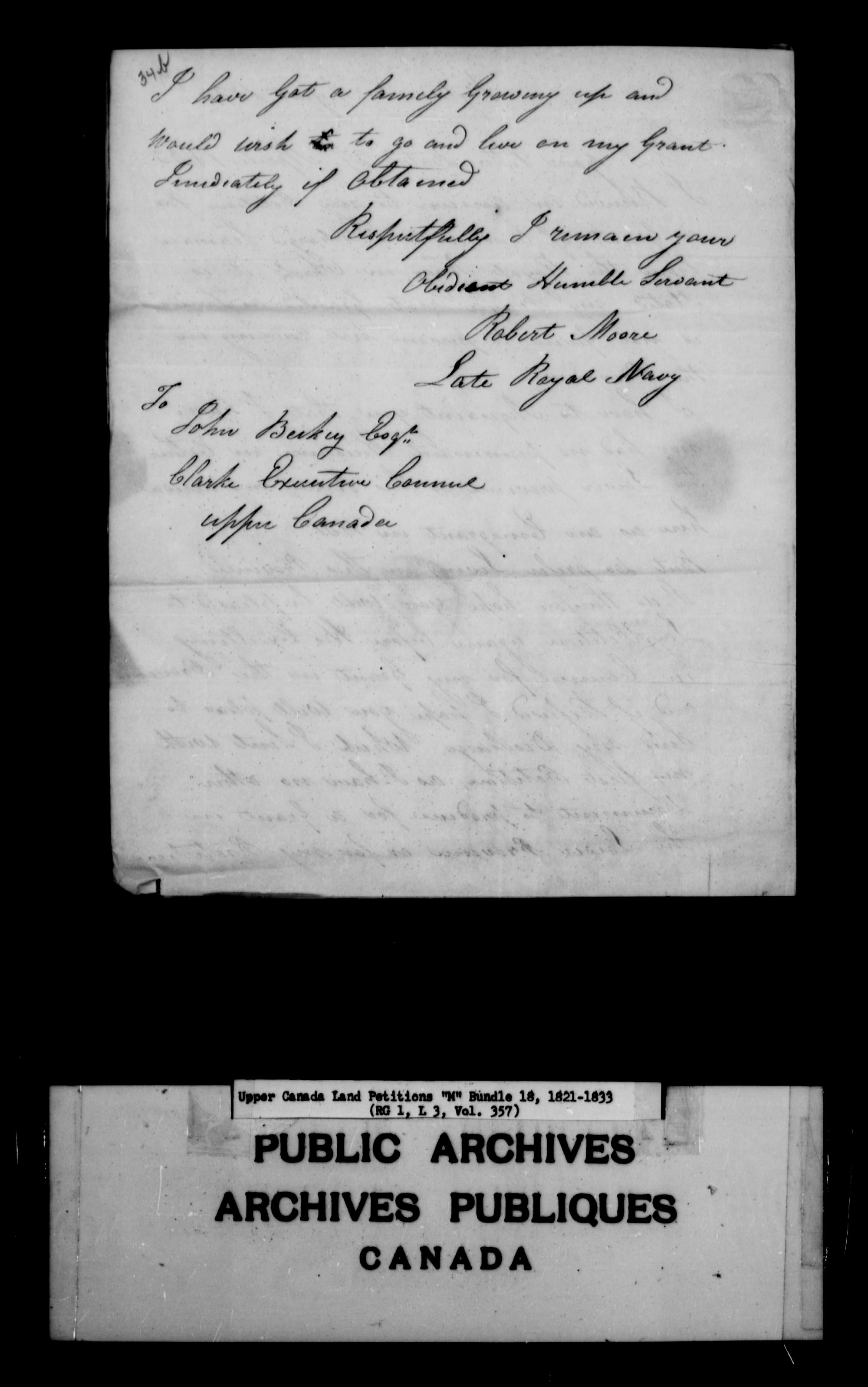 Titre : Demandes de terres du Haut-Canada (1763-1865) - N d'enregistrement Mikan : 205131 - Microforme : c-2213