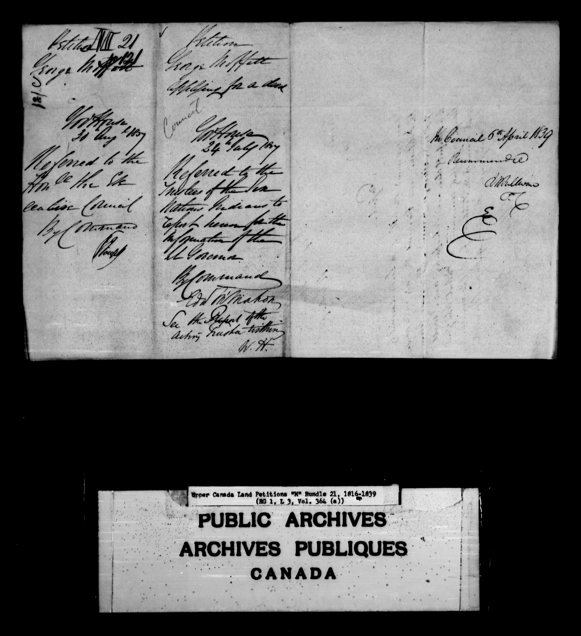 Titre : Demandes de terres du Haut-Canada (1763-1865) - N d'enregistrement Mikan : 205131 - Microforme : c-2219