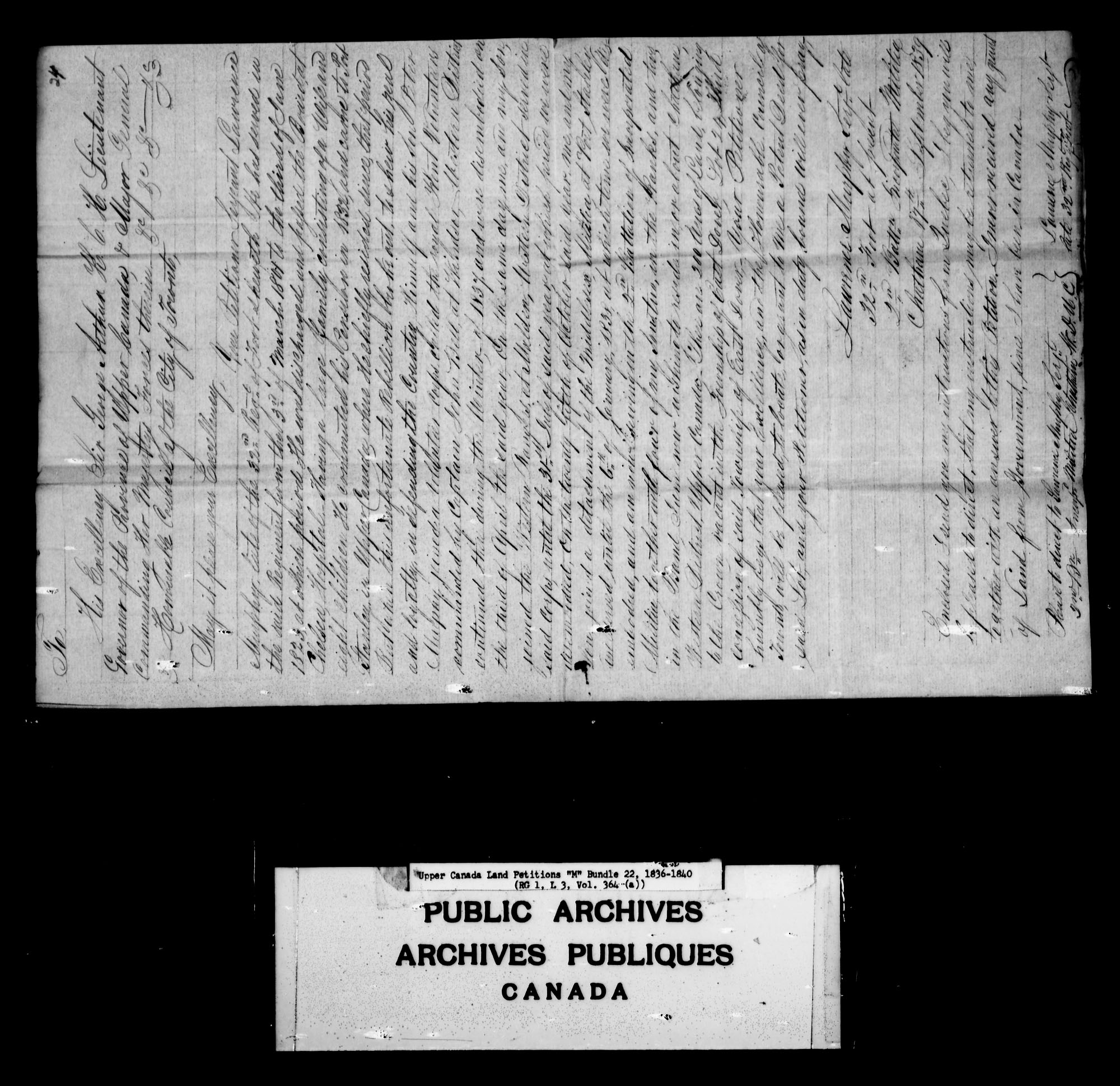 Title: Upper Canada Land Petitions (1763-1865) - Mikan Number: 205131 - Microform: c-2219