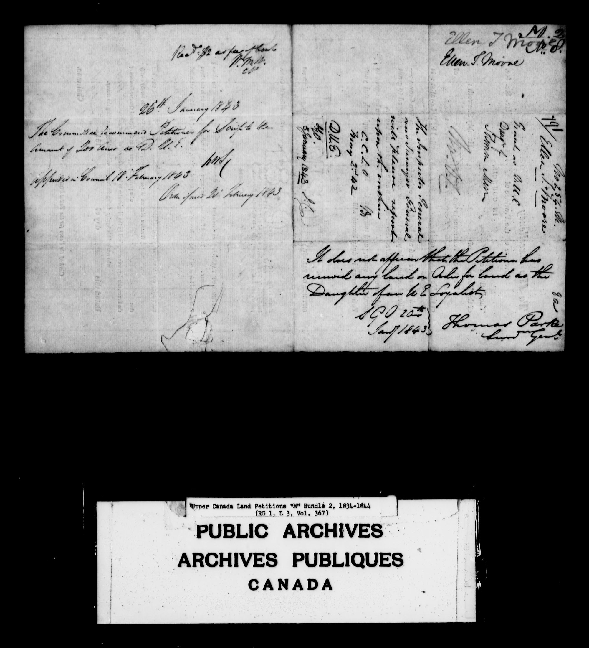Title: Upper Canada Land Petitions (1763-1865) - Mikan Number: 205131 - Microform: c-2220