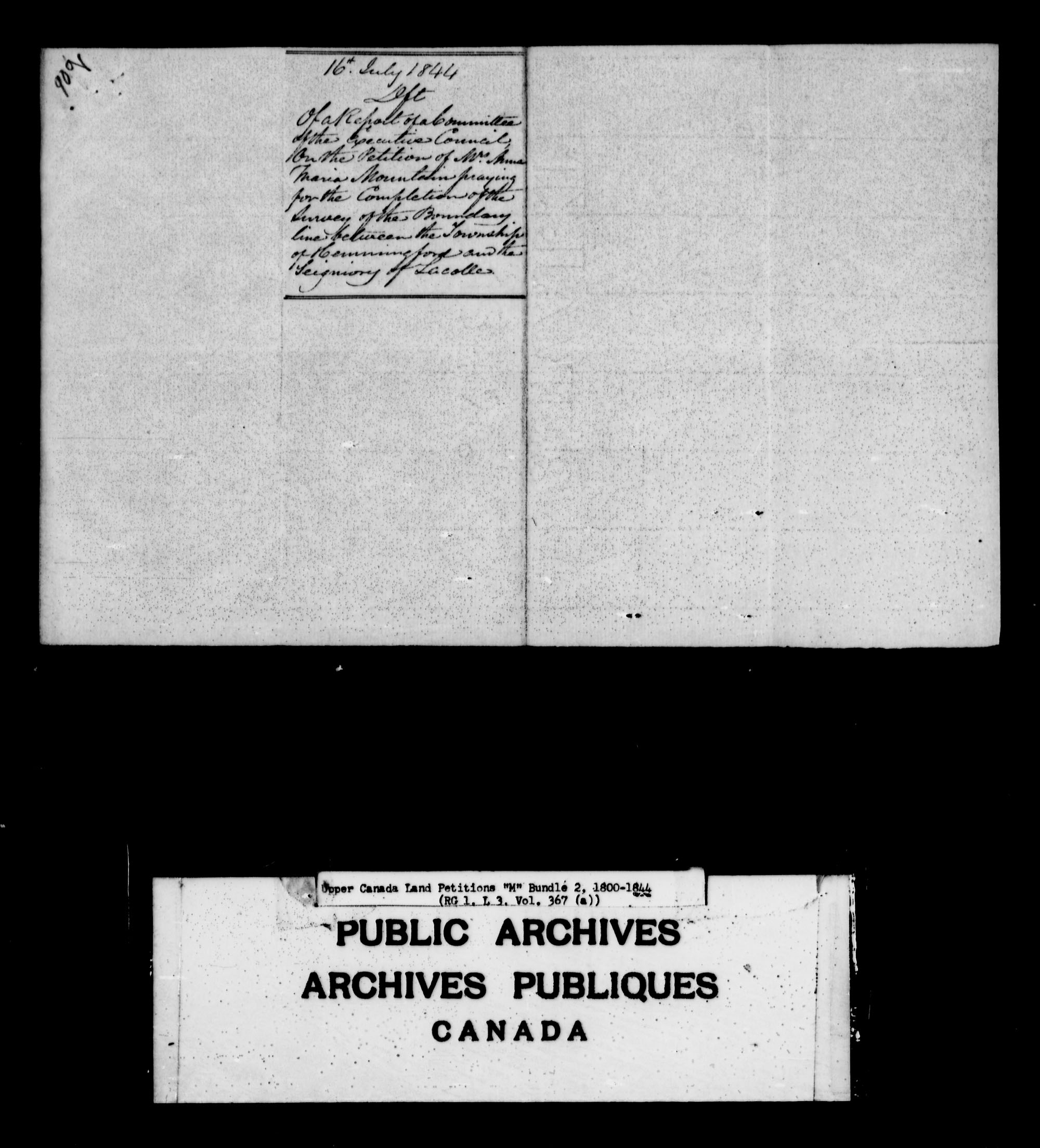 Titre : Demandes de terres du Haut-Canada (1763-1865) - N d'enregistrement Mikan : 205131 - Microforme : c-2220