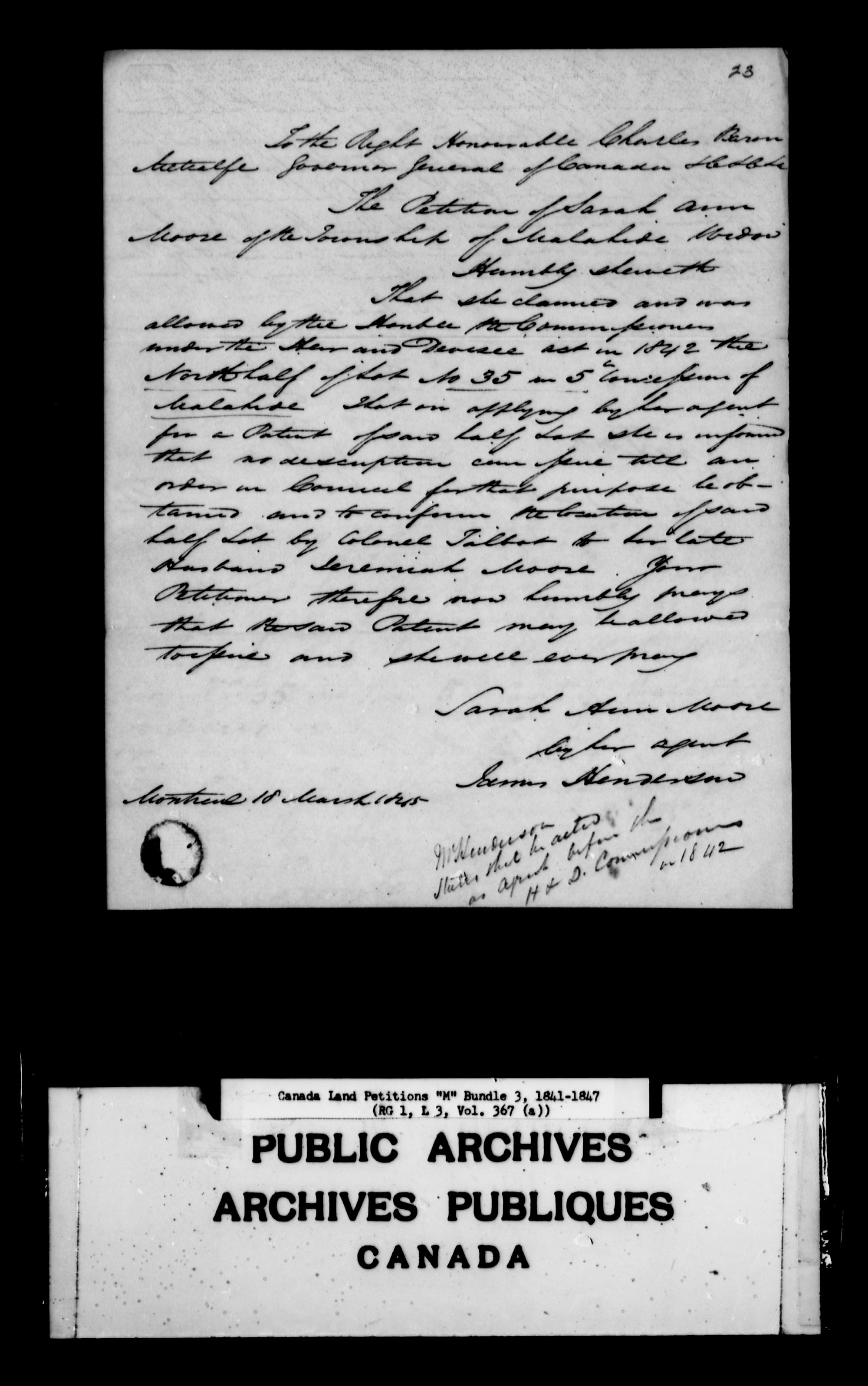 Title: Upper Canada Land Petitions (1763-1865) - Mikan Number: 205131 - Microform: c-2221