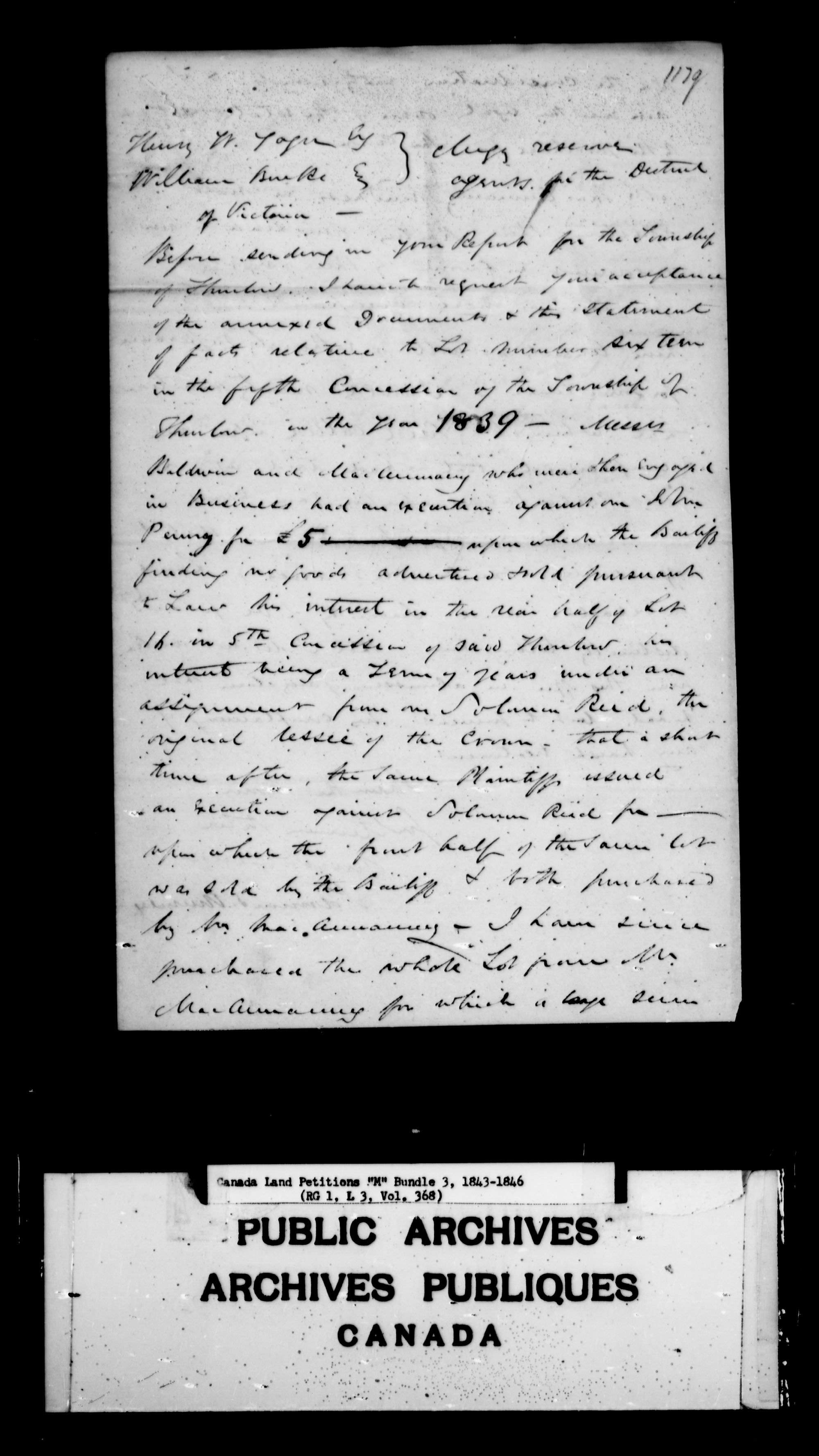 Titre : Demandes de terres du Haut-Canada (1763-1865) - N d'enregistrement Mikan : 205131 - Microforme : c-2221
