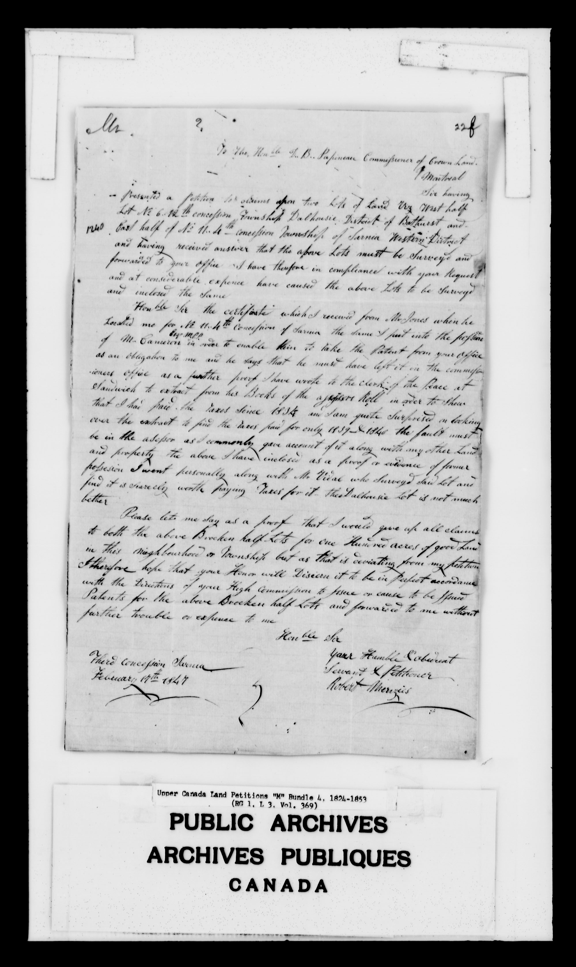 Title: Upper Canada Land Petitions (1763-1865) - Mikan Number: 205131 - Microform: c-2229