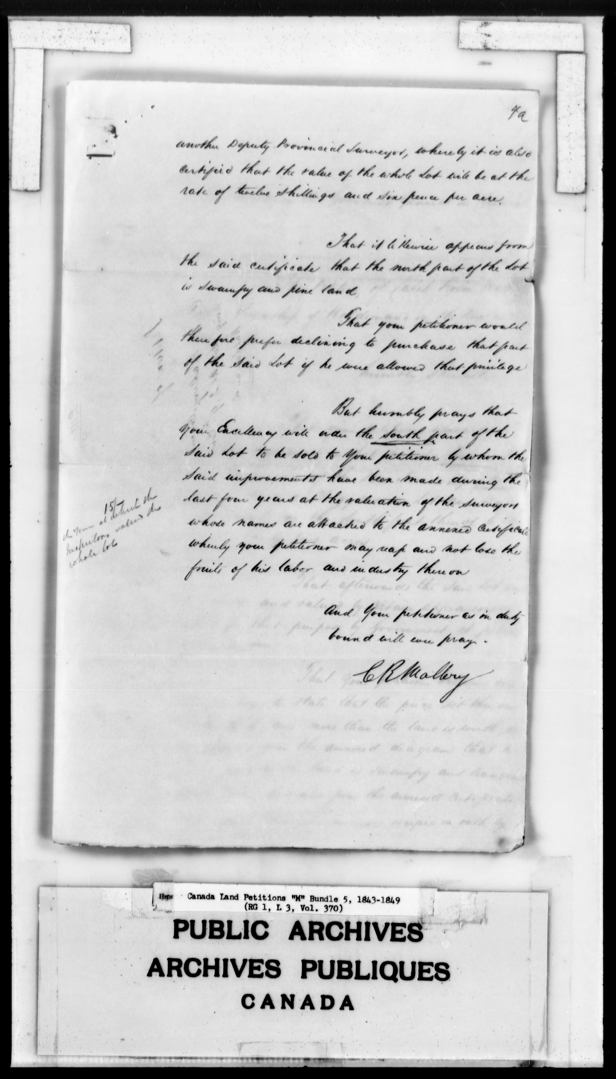 Title: Upper Canada Land Petitions (1763-1865) - Mikan Number: 205131 - Microform: c-2230