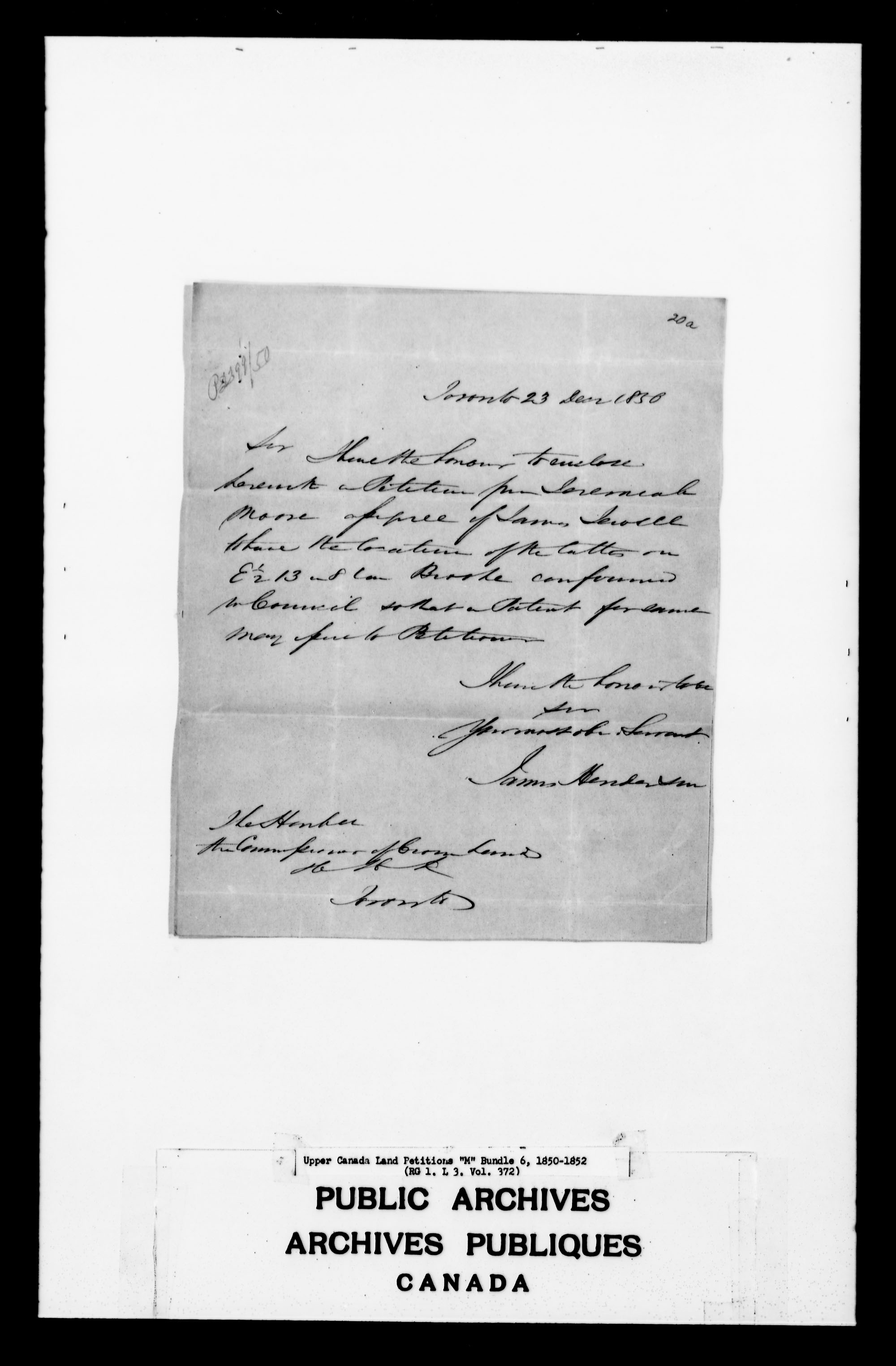 Title: Upper Canada Land Petitions (1763-1865) - Mikan Number: 205131 - Microform: c-2231