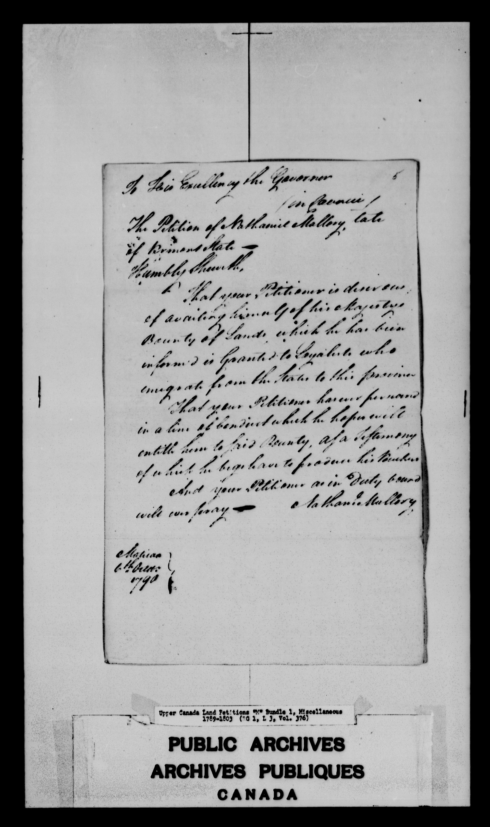 Title: Upper Canada Land Petitions (1763-1865) - Mikan Number: 205131 - Microform: c-2233