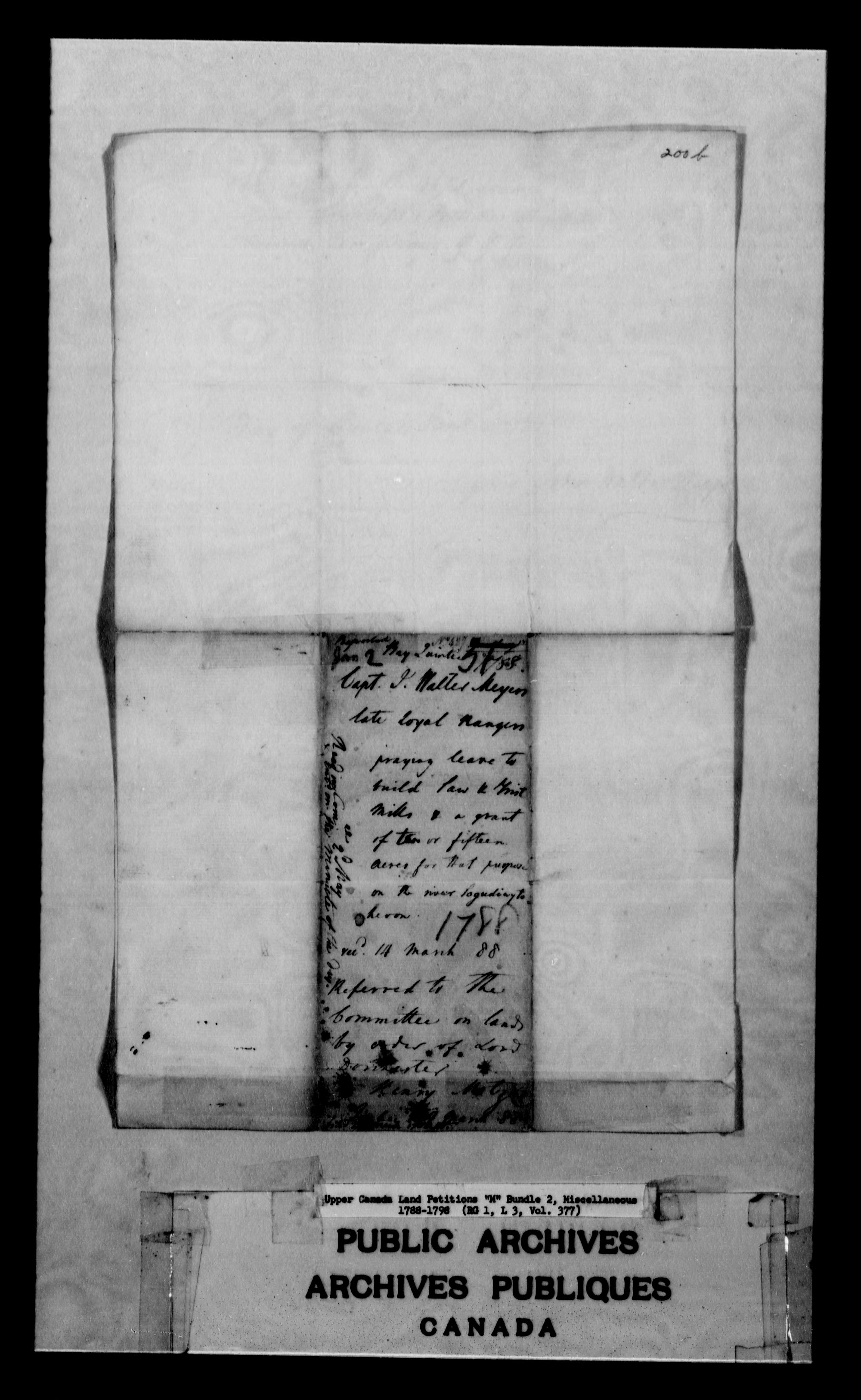 Title: Upper Canada Land Petitions (1763-1865) - Mikan Number: 205131 - Microform: c-2234