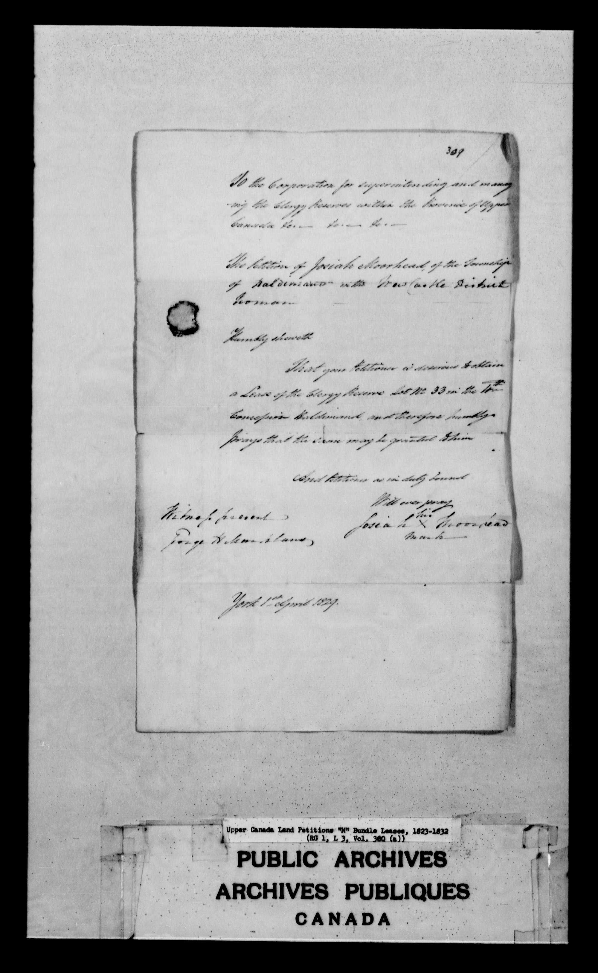 Titre : Demandes de terres du Haut-Canada (1763-1865) - N d'enregistrement Mikan : 205131 - Microforme : c-2235