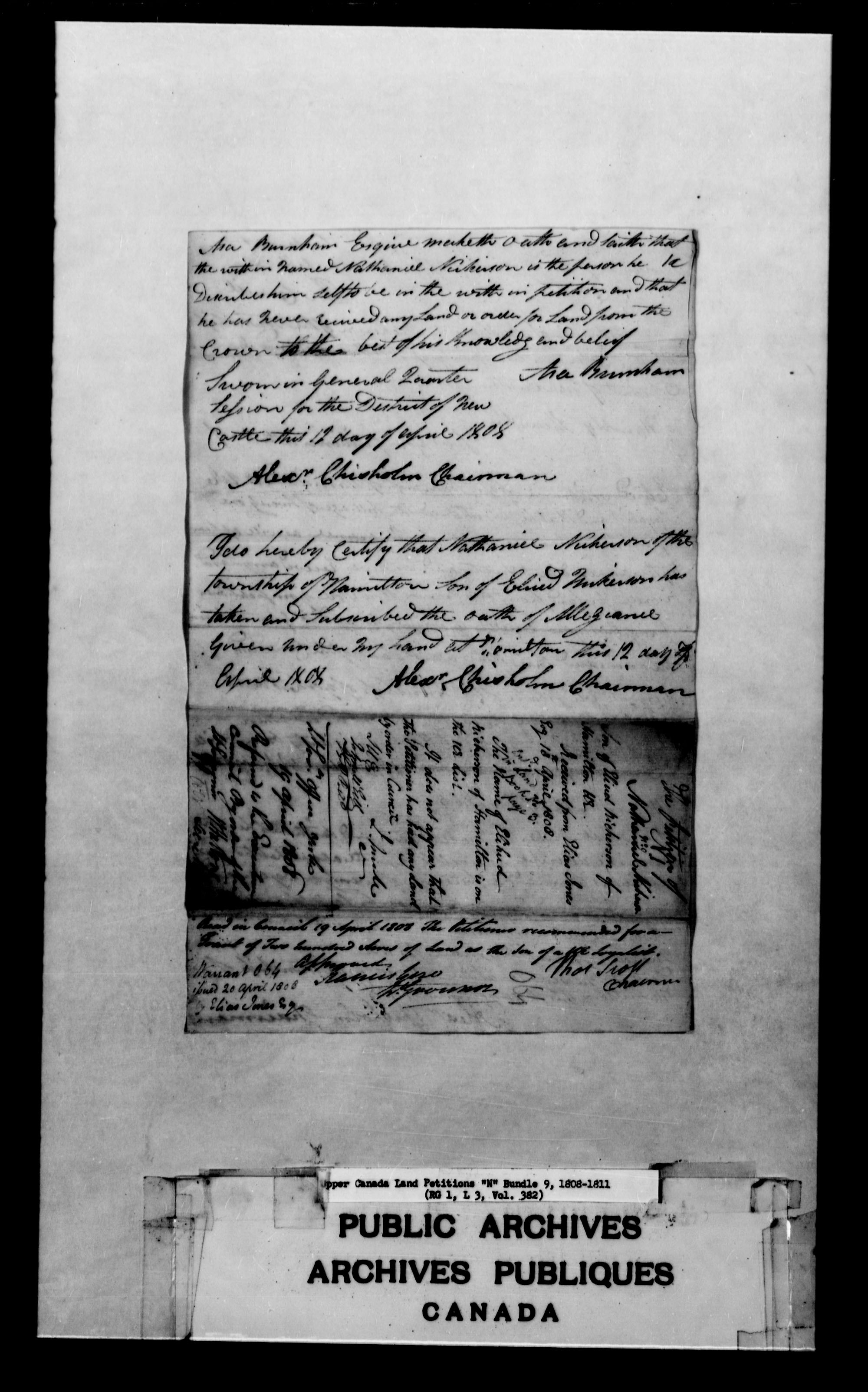 Title: Upper Canada Land Petitions (1763-1865) - Mikan Number: 205131 - Microform: c-2481