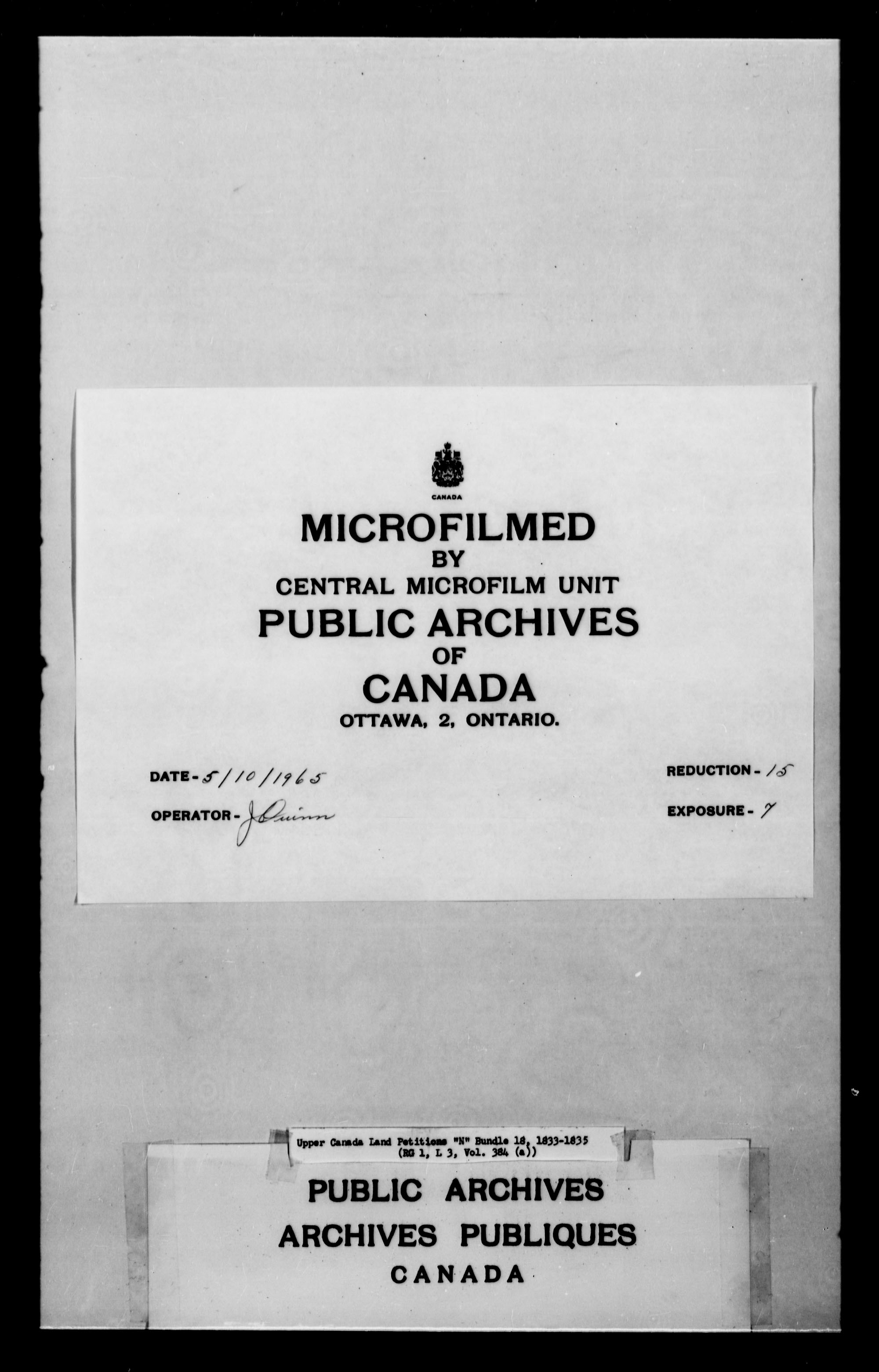Titre : Demandes de terres du Haut-Canada (1763-1865) - N d'enregistrement Mikan : 205131 - Microforme : c-2482