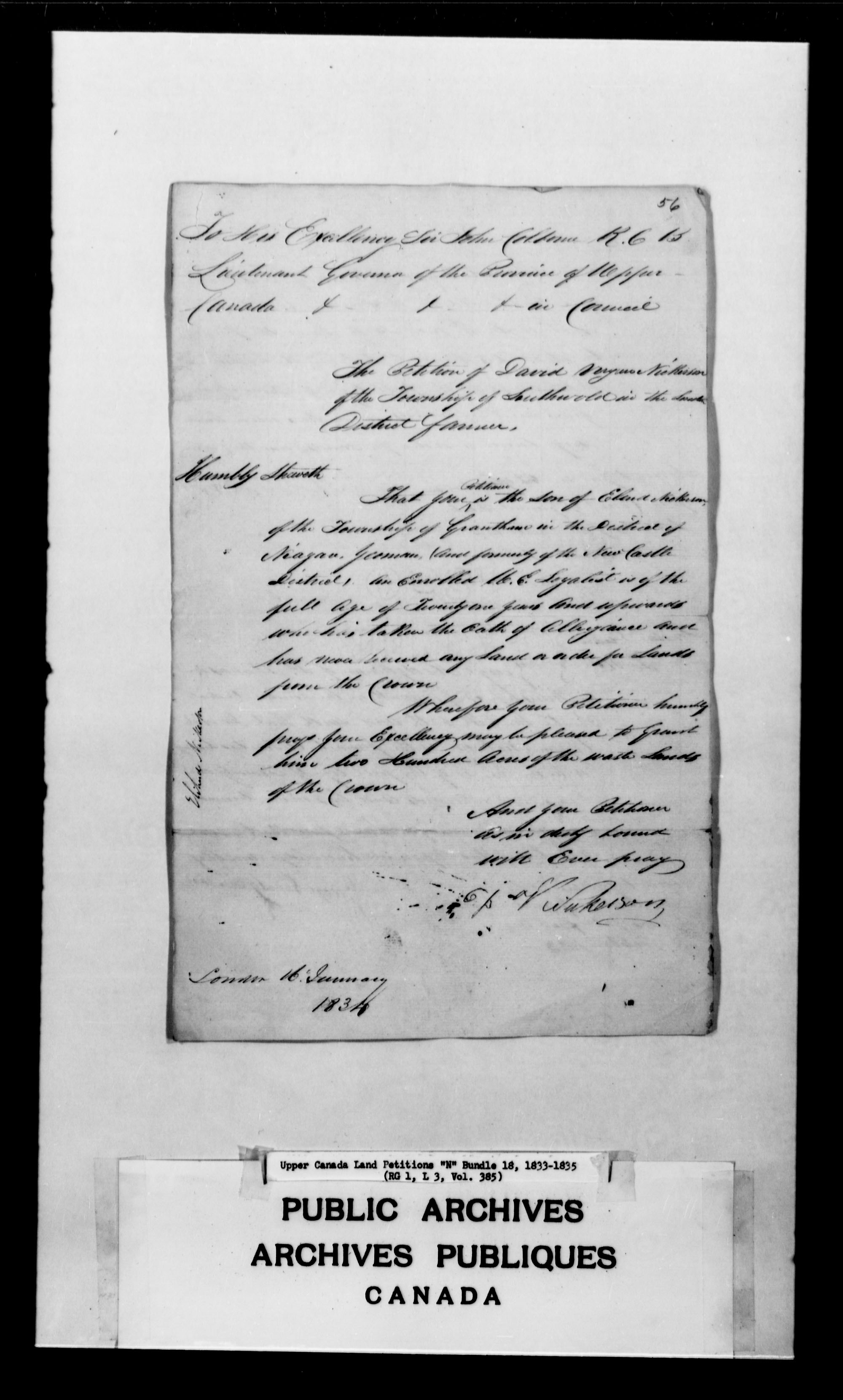 Title: Upper Canada Land Petitions (1763-1865) - Mikan Number: 205131 - Microform: c-2482