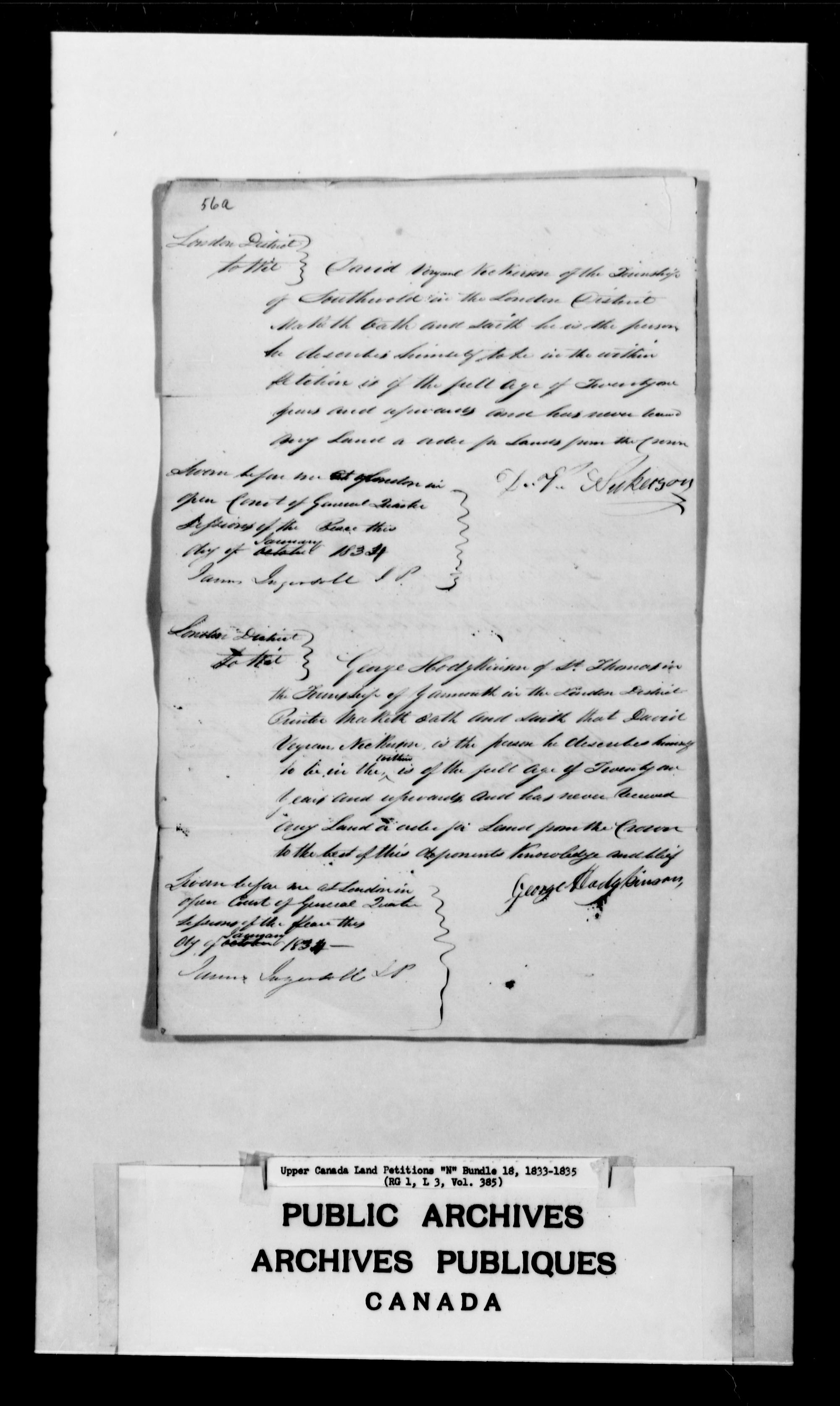 Title: Upper Canada Land Petitions (1763-1865) - Mikan Number: 205131 - Microform: c-2482