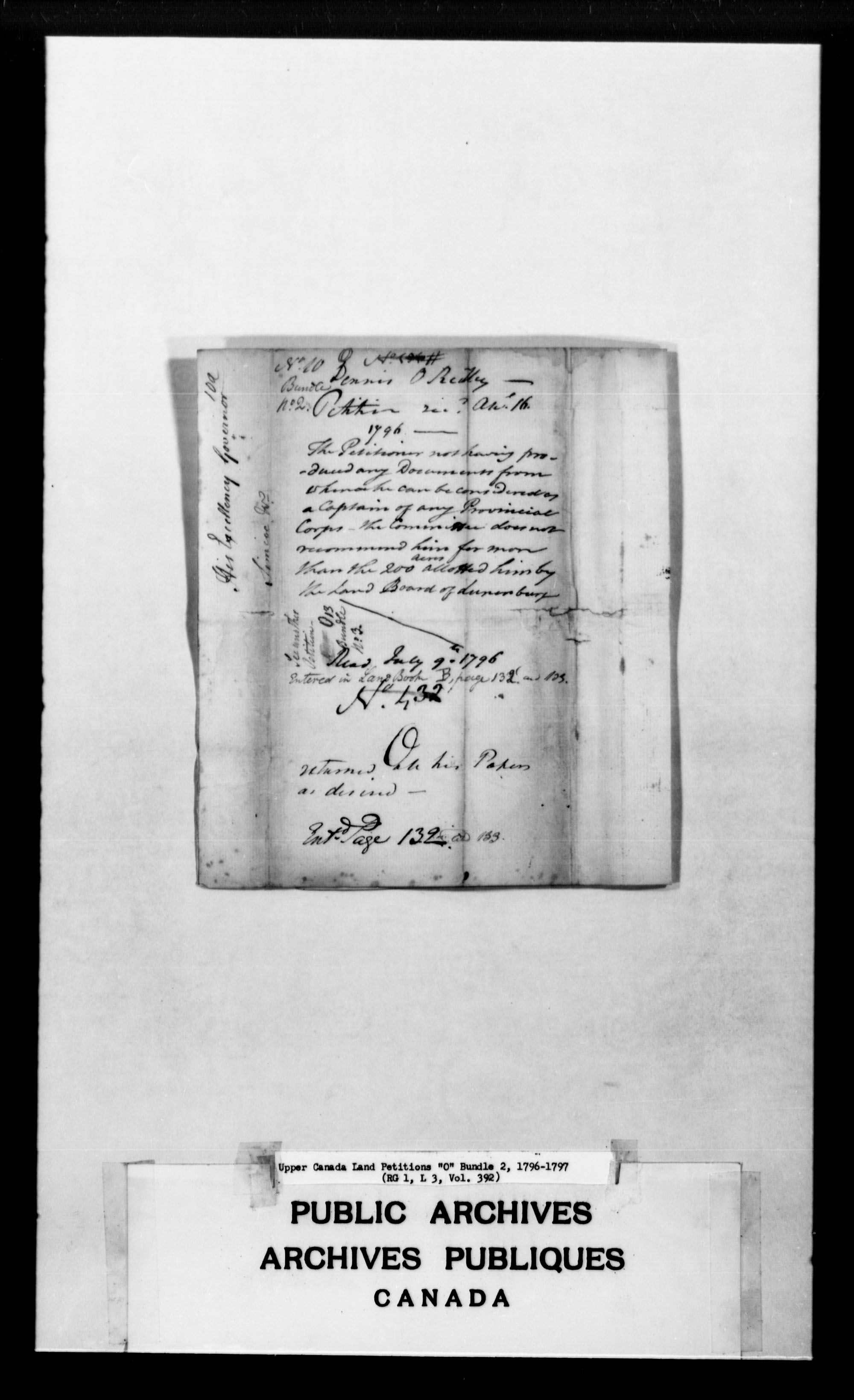Title: Upper Canada Land Petitions (1763-1865) - Mikan Number: 205131 - Microform: c-2484