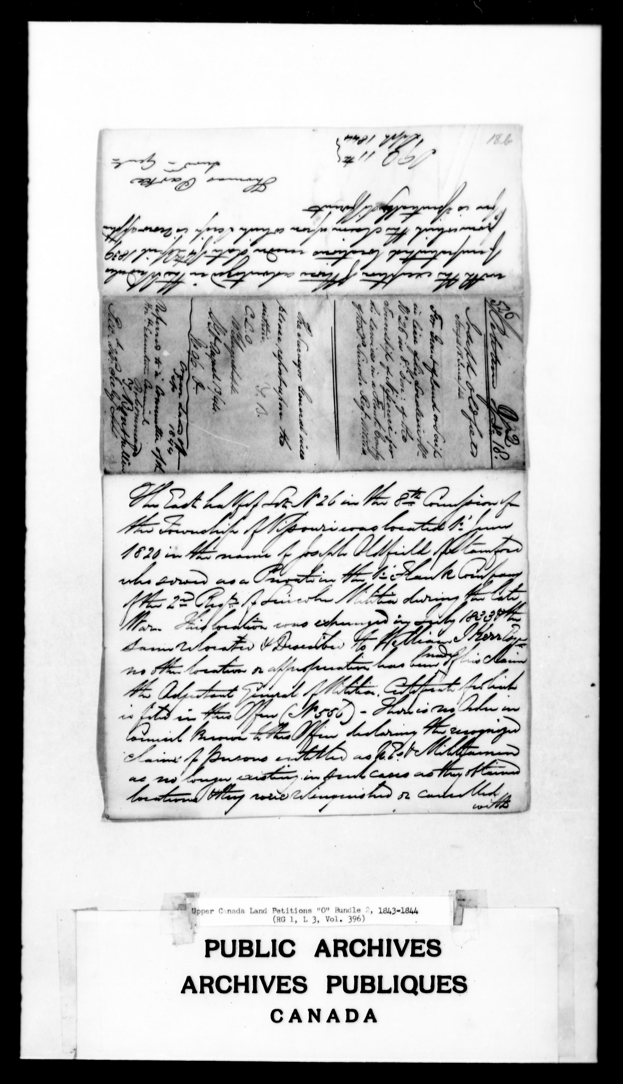 Titre : Demandes de terres du Haut-Canada (1763-1865) - N d'enregistrement Mikan : 205131 - Microforme : c-2486