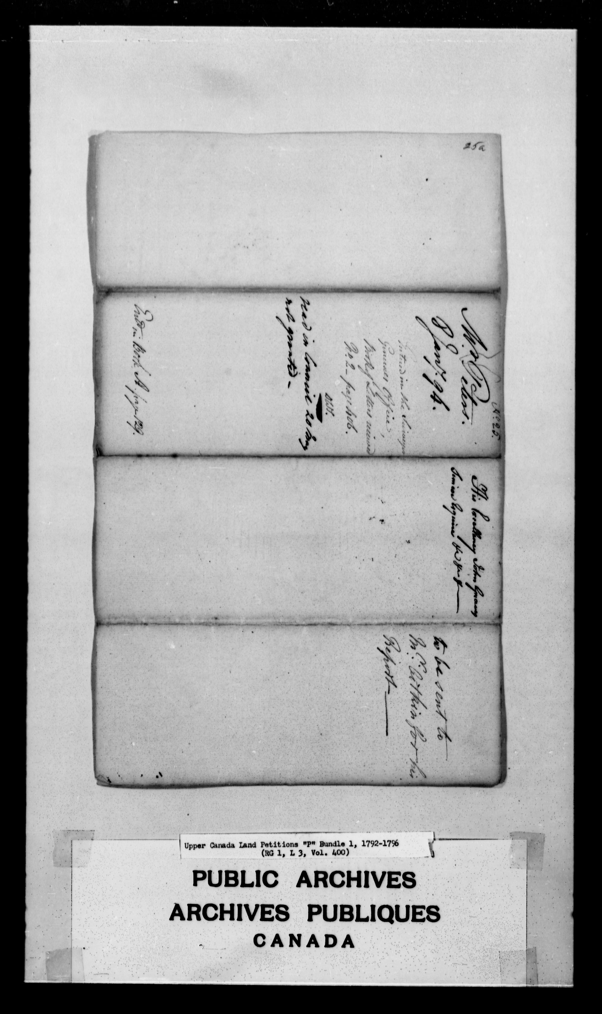 Title: Upper Canada Land Petitions (1763-1865) - Mikan Number: 205131 - Microform: c-2488