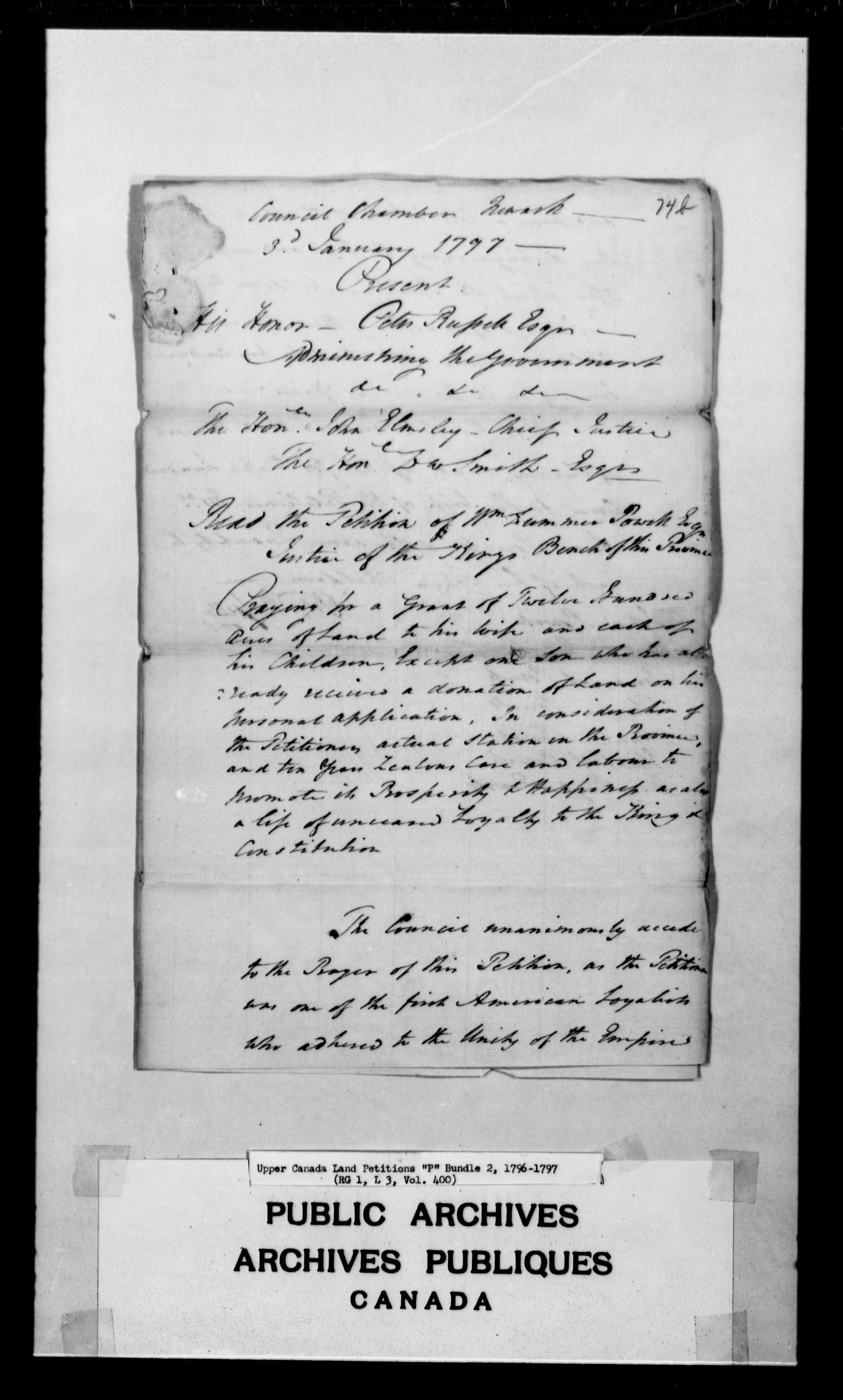 Title: Upper Canada Land Petitions (1763-1865) - Mikan Number: 205131 - Microform: c-2489