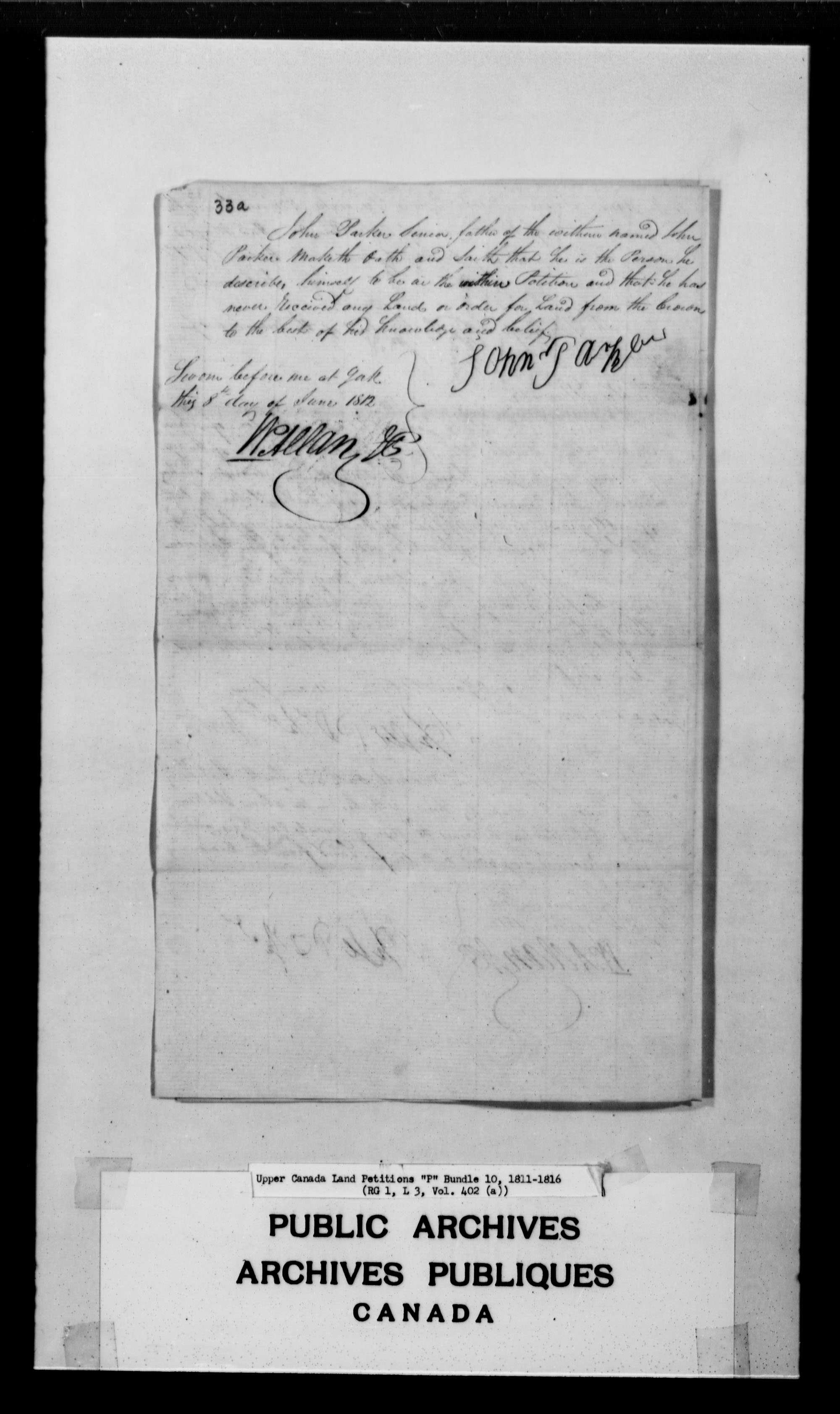 Title: Upper Canada Land Petitions (1763-1865) - Mikan Number: 205131 - Microform: c-2490