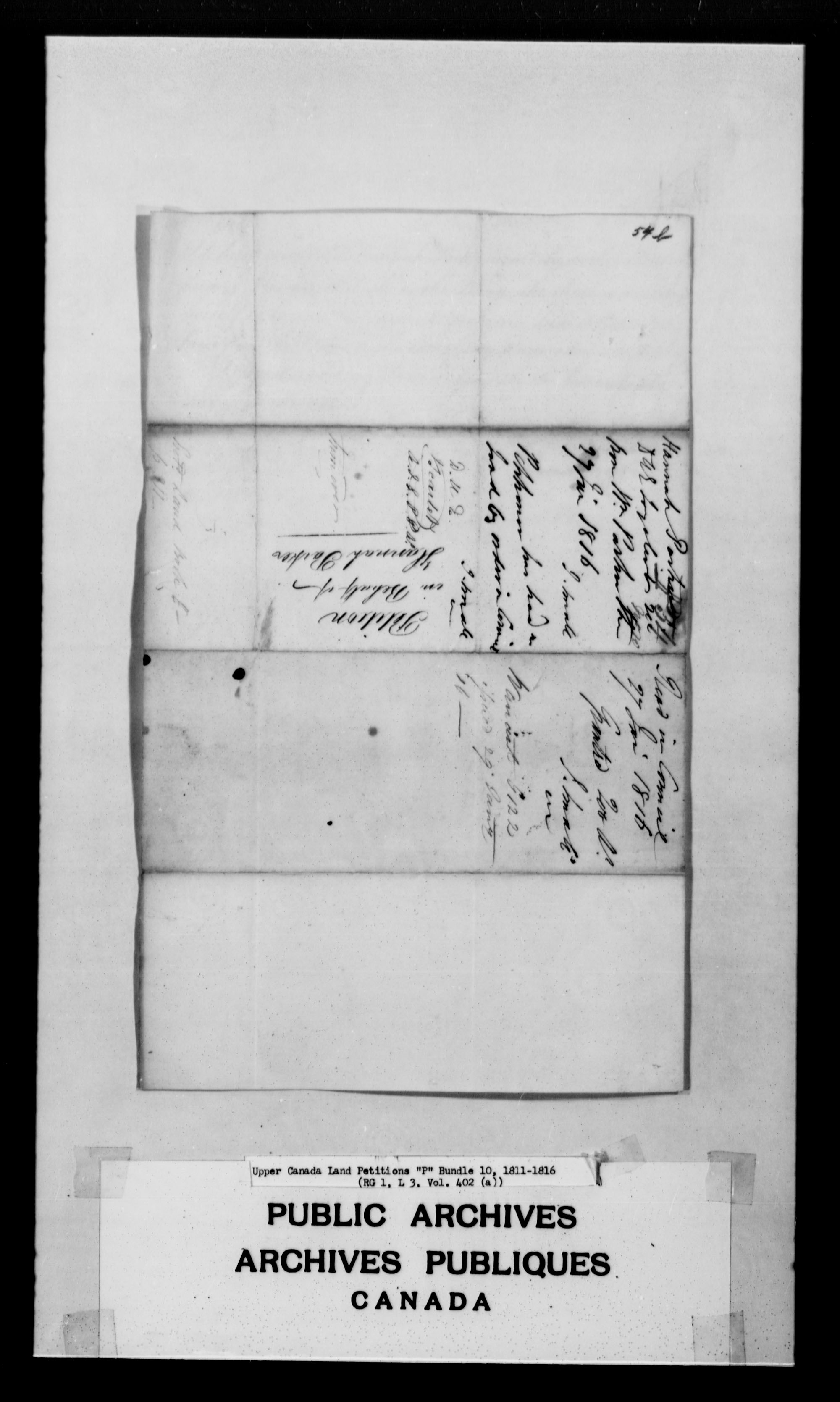Title: Upper Canada Land Petitions (1763-1865) - Mikan Number: 205131 - Microform: c-2490