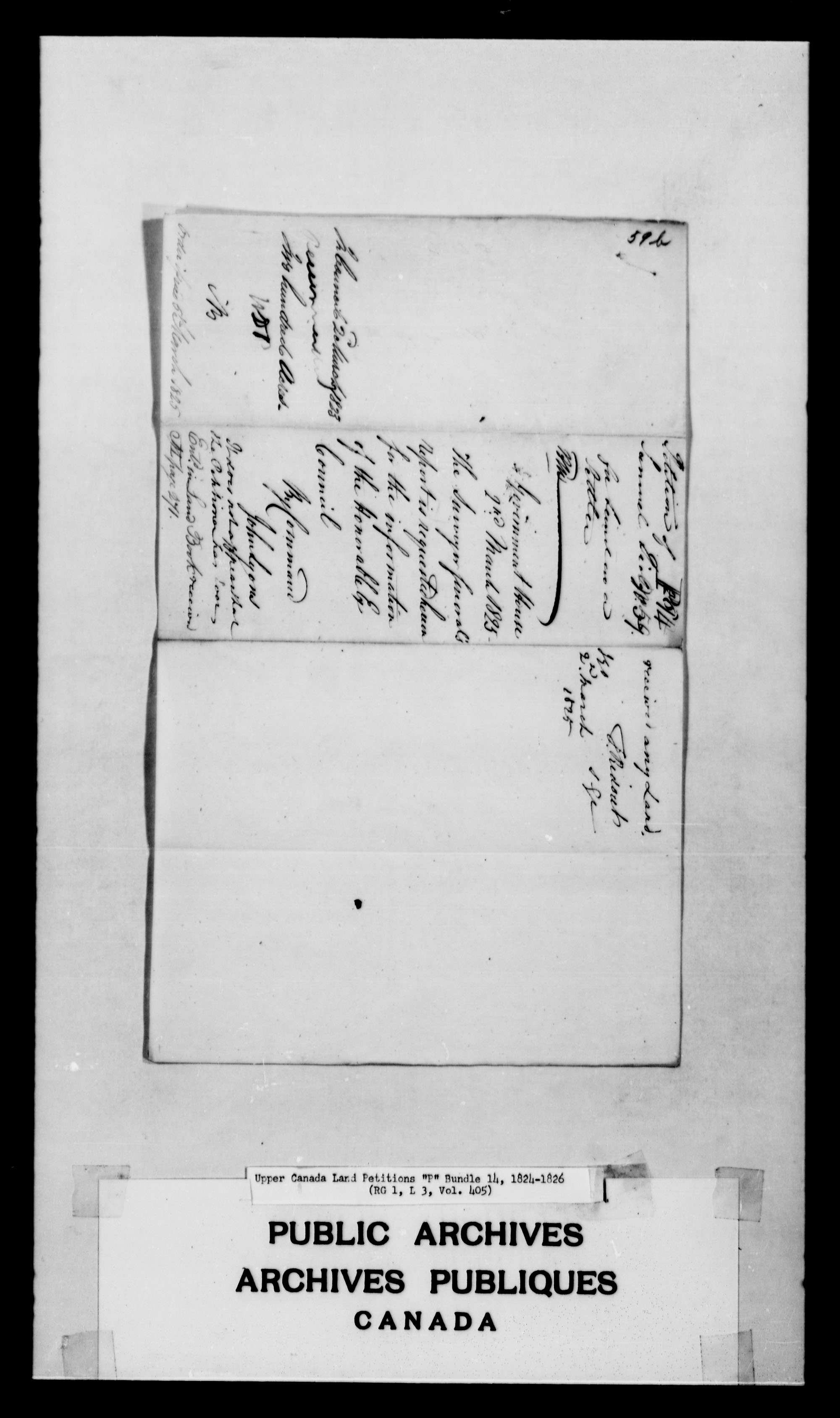 Titre : Demandes de terres du Haut-Canada (1763-1865) - N d'enregistrement Mikan : 205131 - Microforme : c-2491