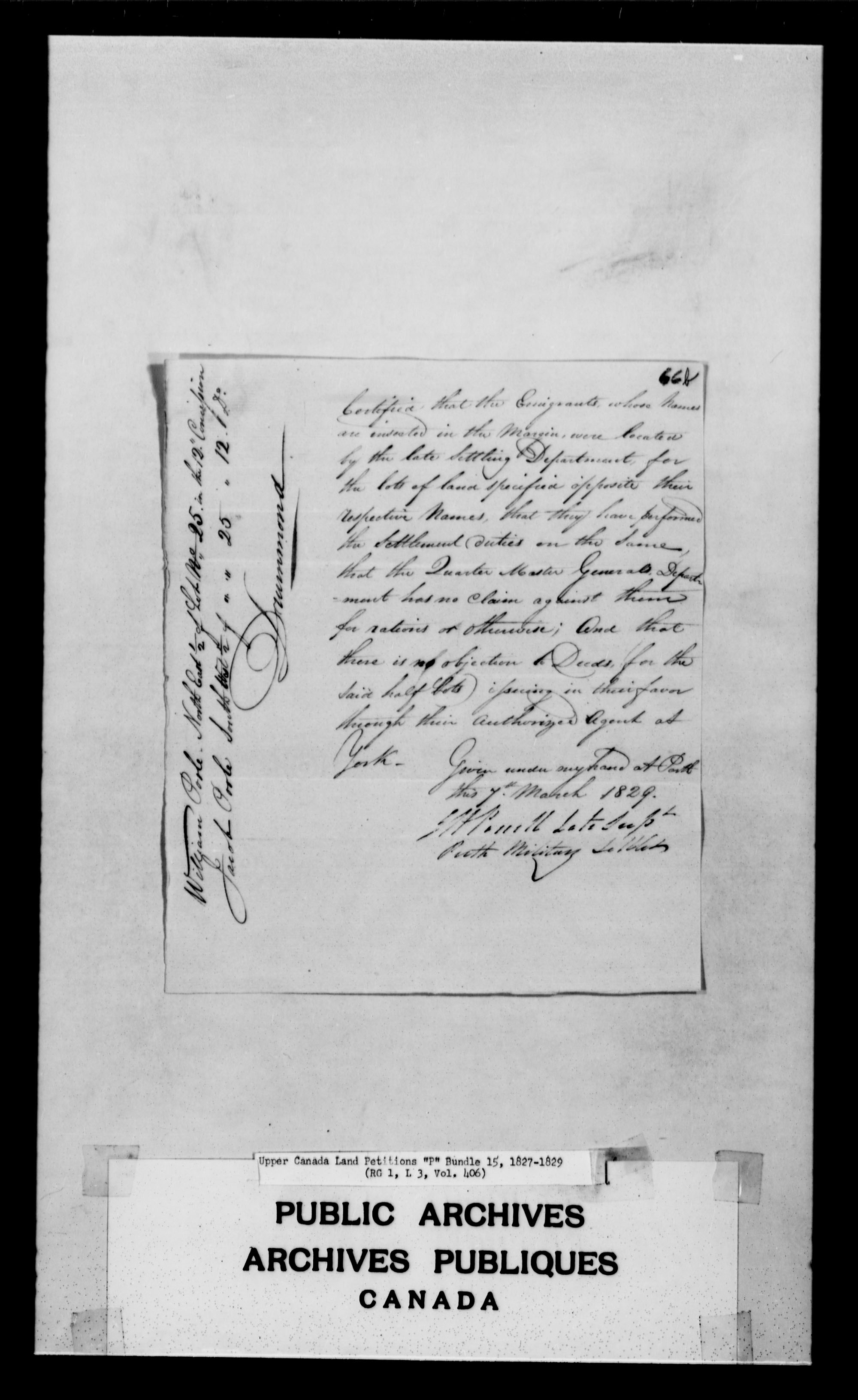 Title: Upper Canada Land Petitions (1763-1865) - Mikan Number: 205131 - Microform: c-2492