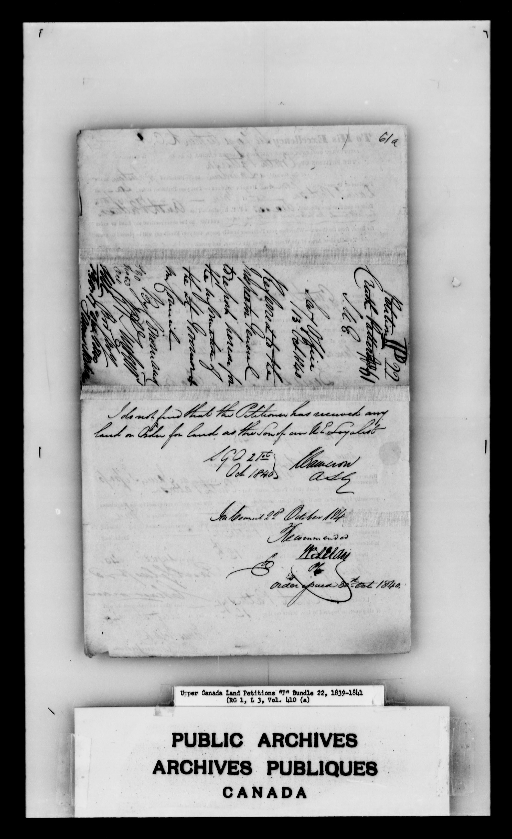 Title: Upper Canada Land Petitions (1763-1865) - Mikan Number: 205131 - Microform: c-2733