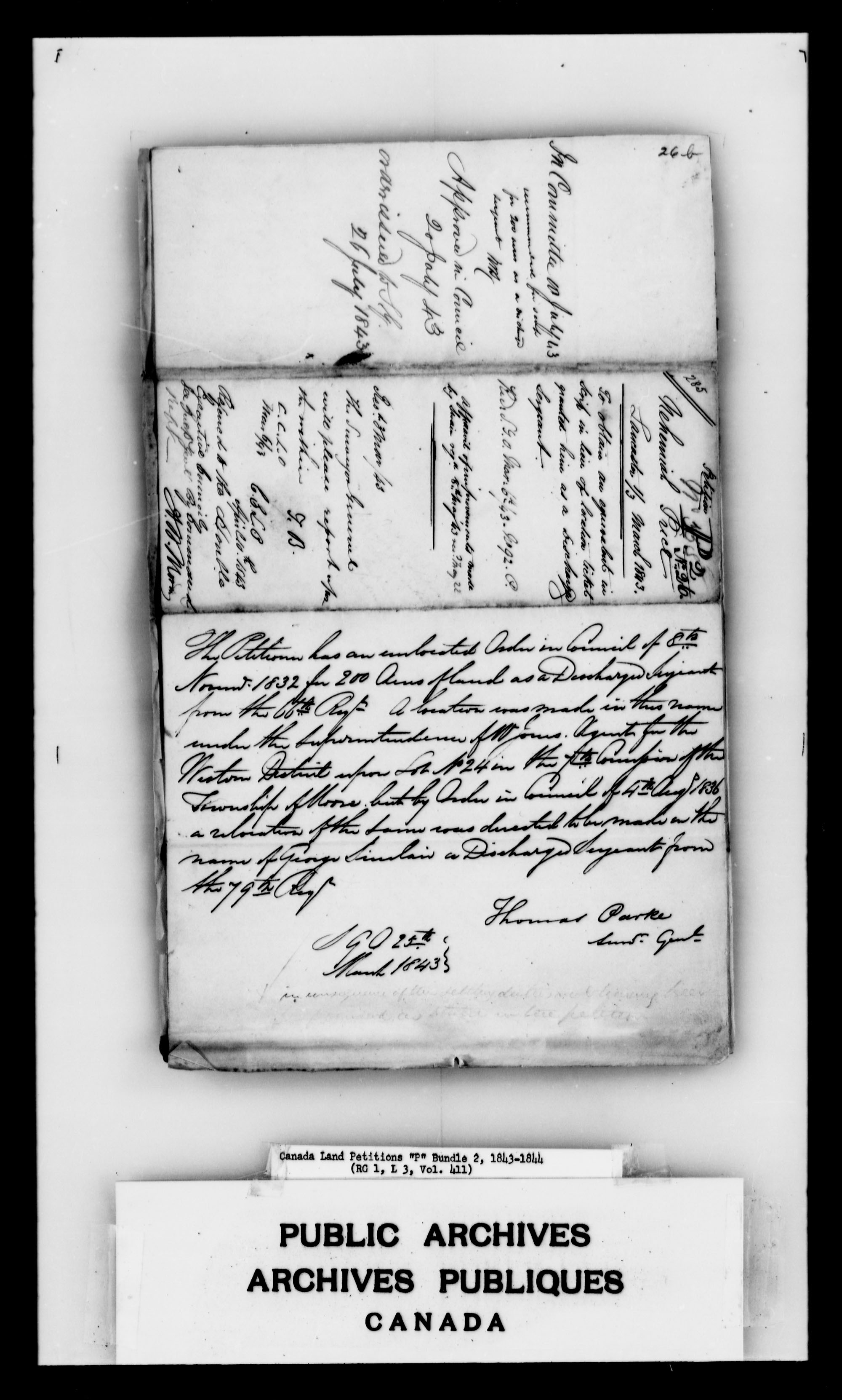 Titre : Demandes de terres du Haut-Canada (1763-1865) - N d'enregistrement Mikan : 205131 - Microforme : c-2733