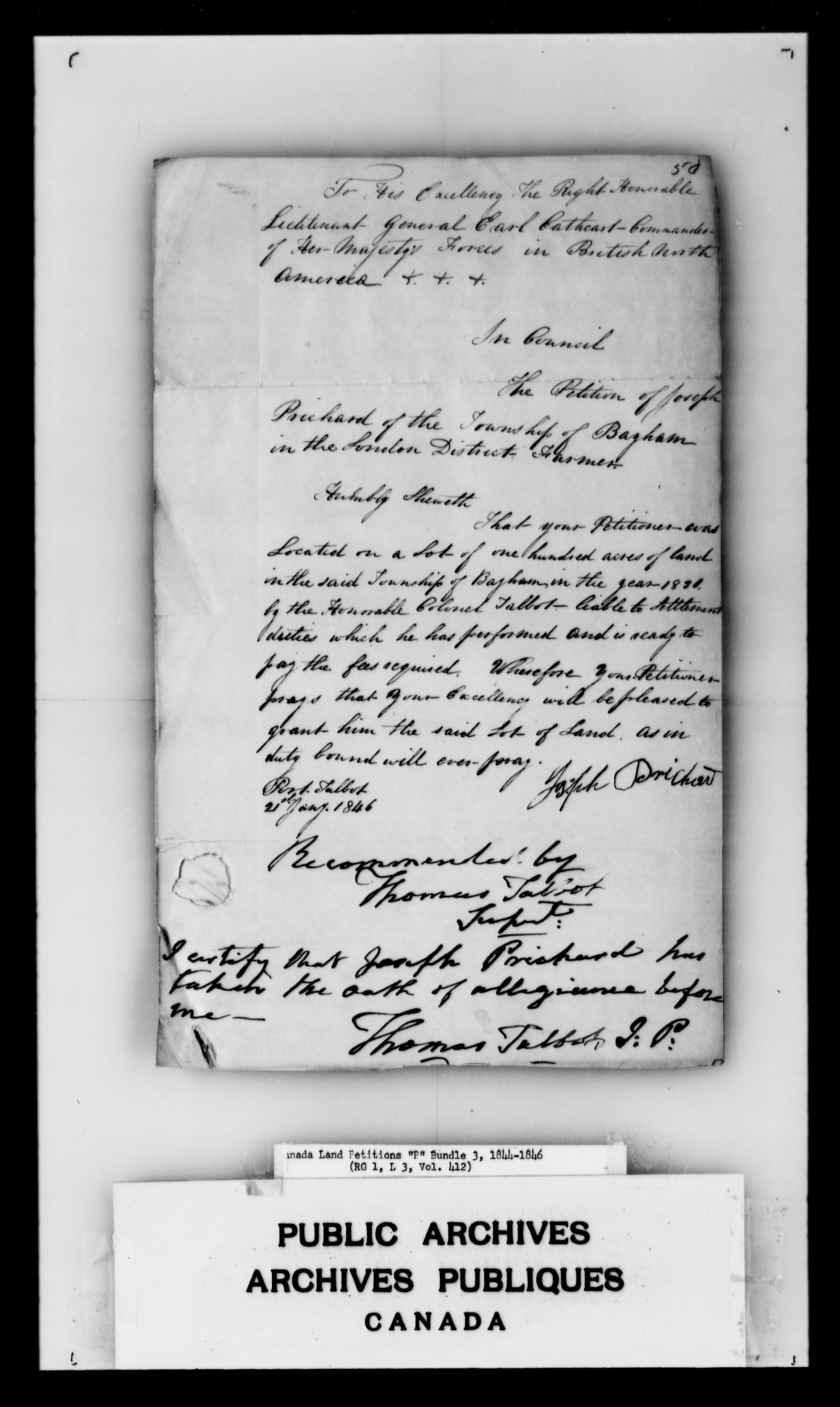 Title: Upper Canada Land Petitions (1763-1865) - Mikan Number: 205131 - Microform: c-2734