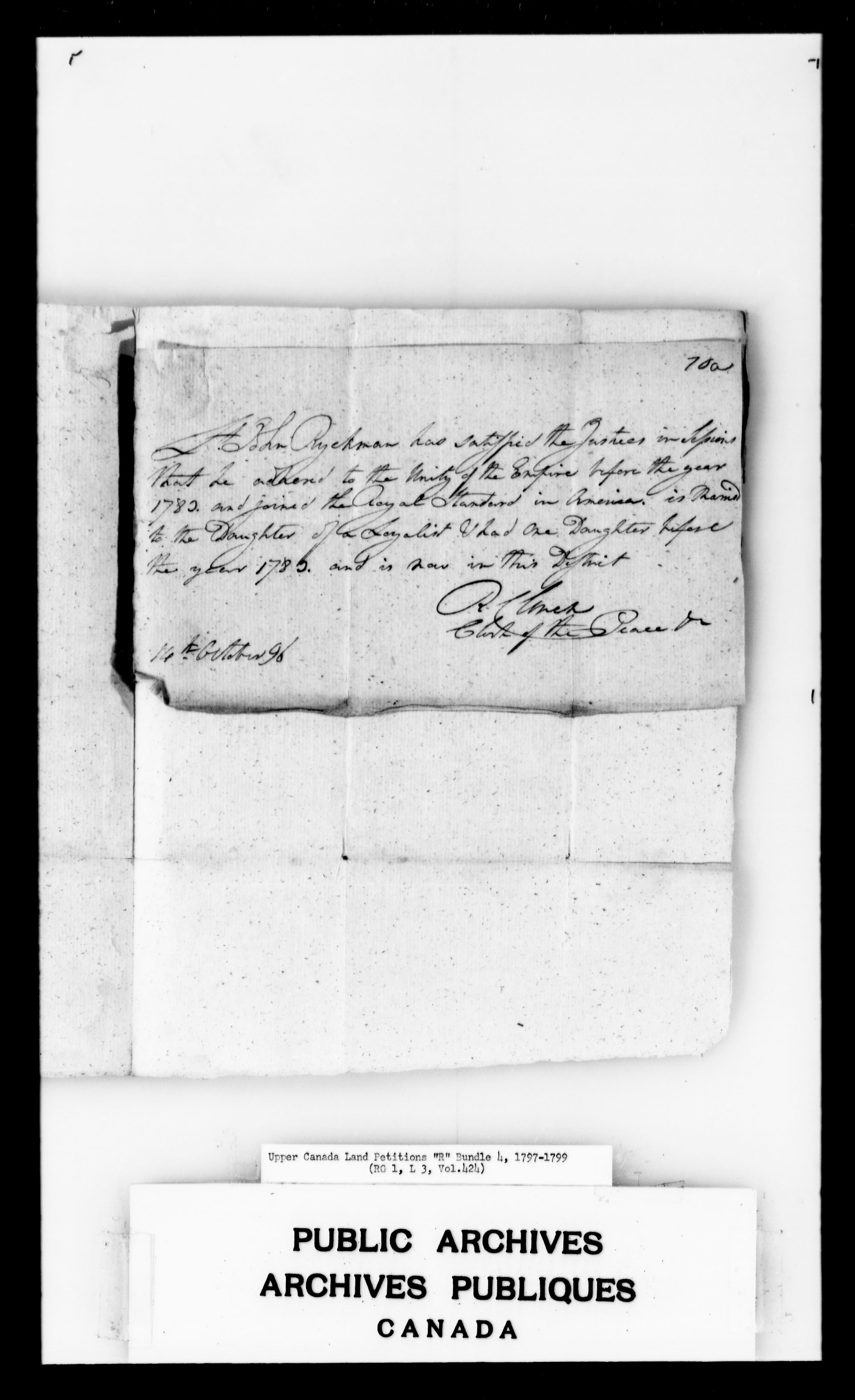 Title: Upper Canada Land Petitions (1763-1865) - Mikan Number: 205131 - Microform: c-2741