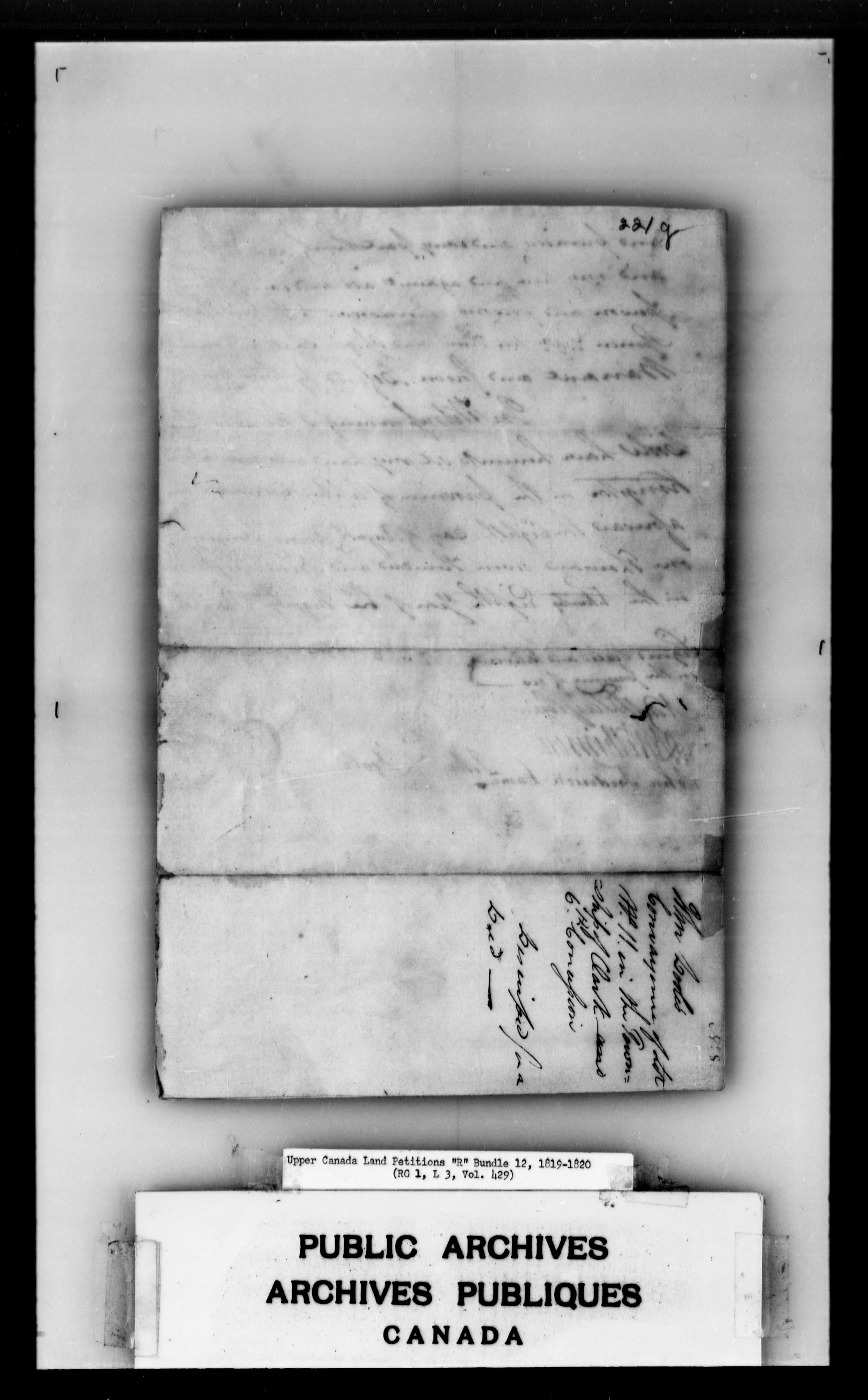 Titre : Demandes de terres du Haut-Canada (1763-1865) - N d'enregistrement Mikan : 205131 - Microforme : c-2743