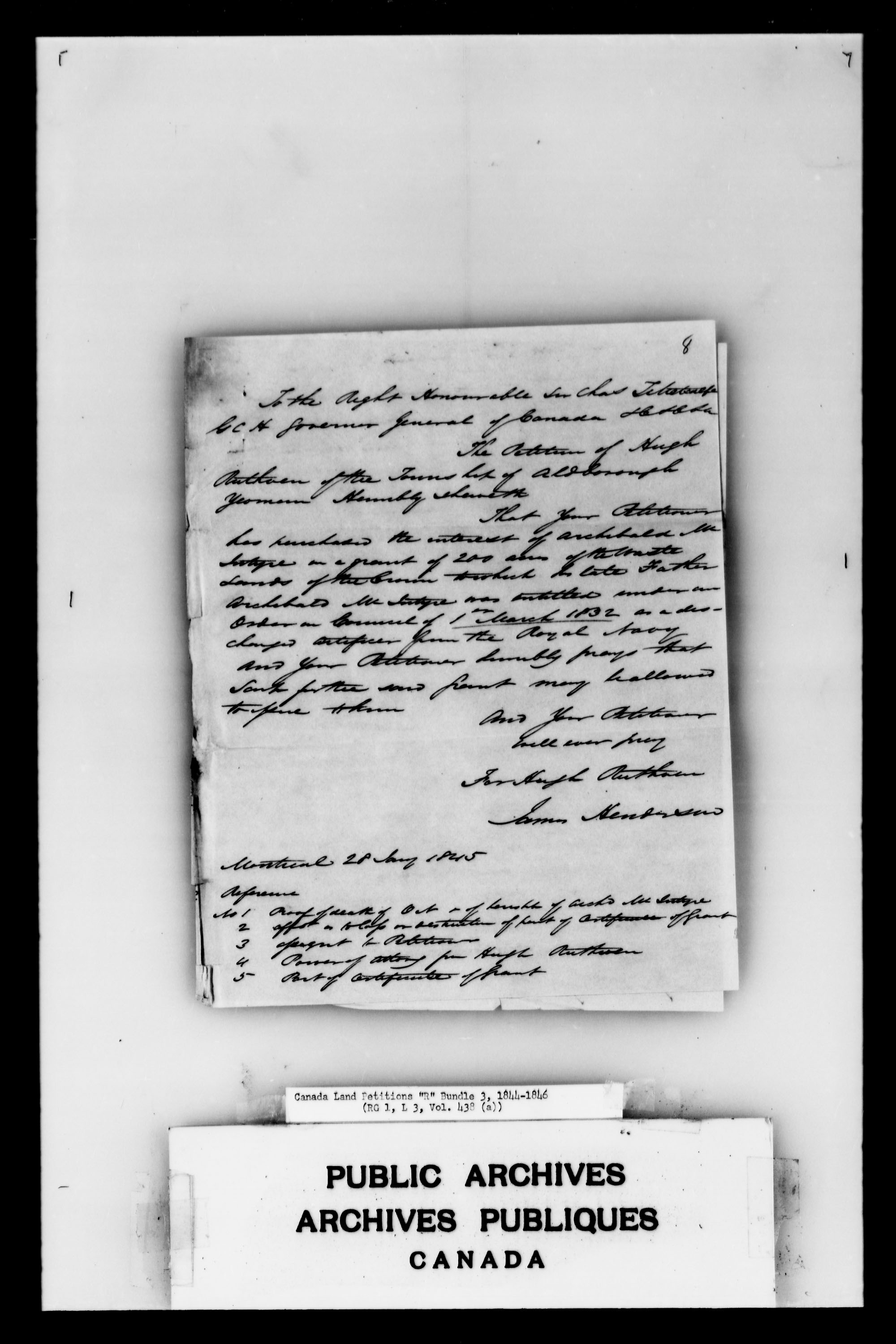 Title: Upper Canada Land Petitions (1763-1865) - Mikan Number: 205131 - Microform: c-2749