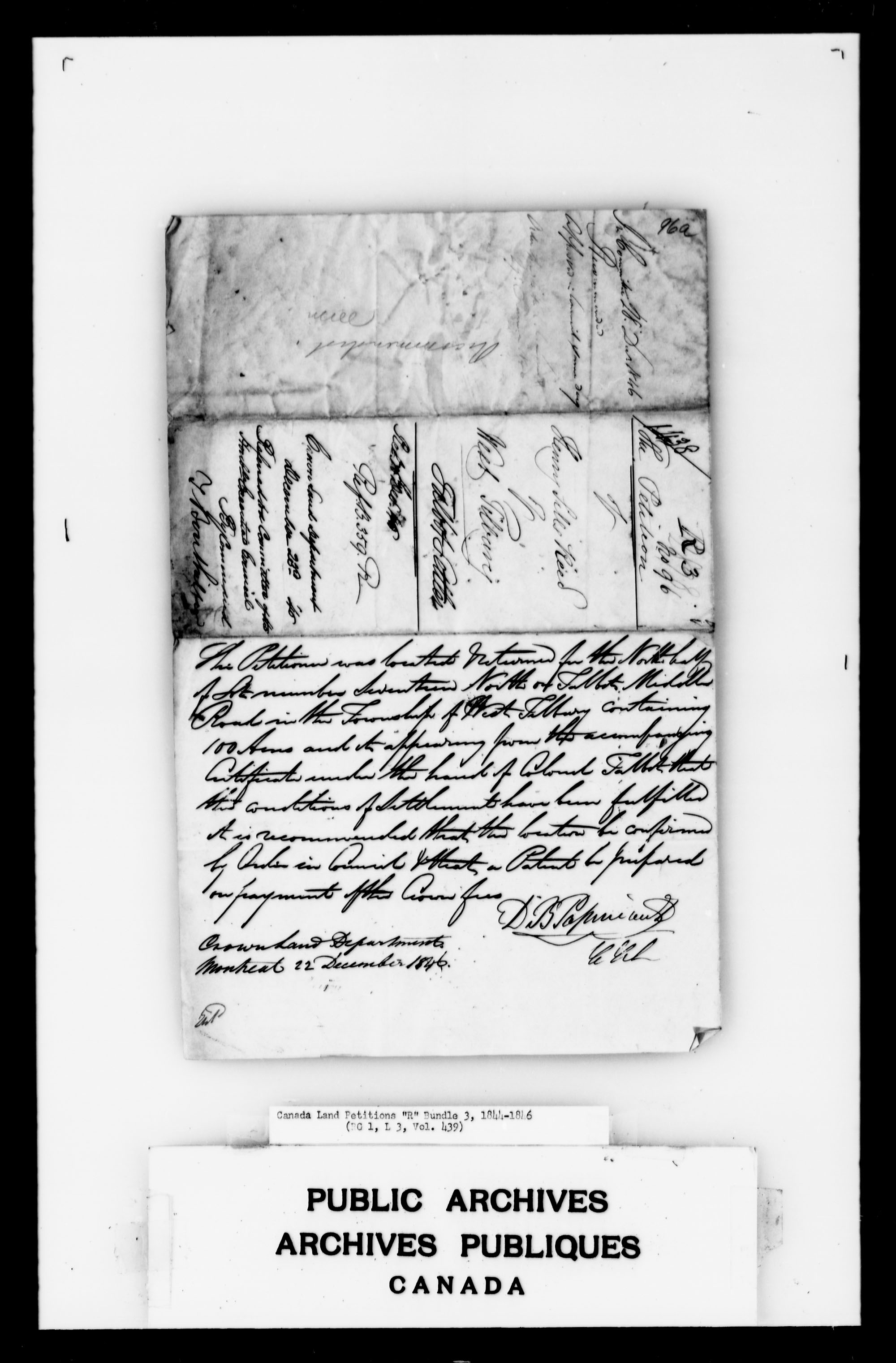 Title: Upper Canada Land Petitions (1763-1865) - Mikan Number: 205131 - Microform: c-2749
