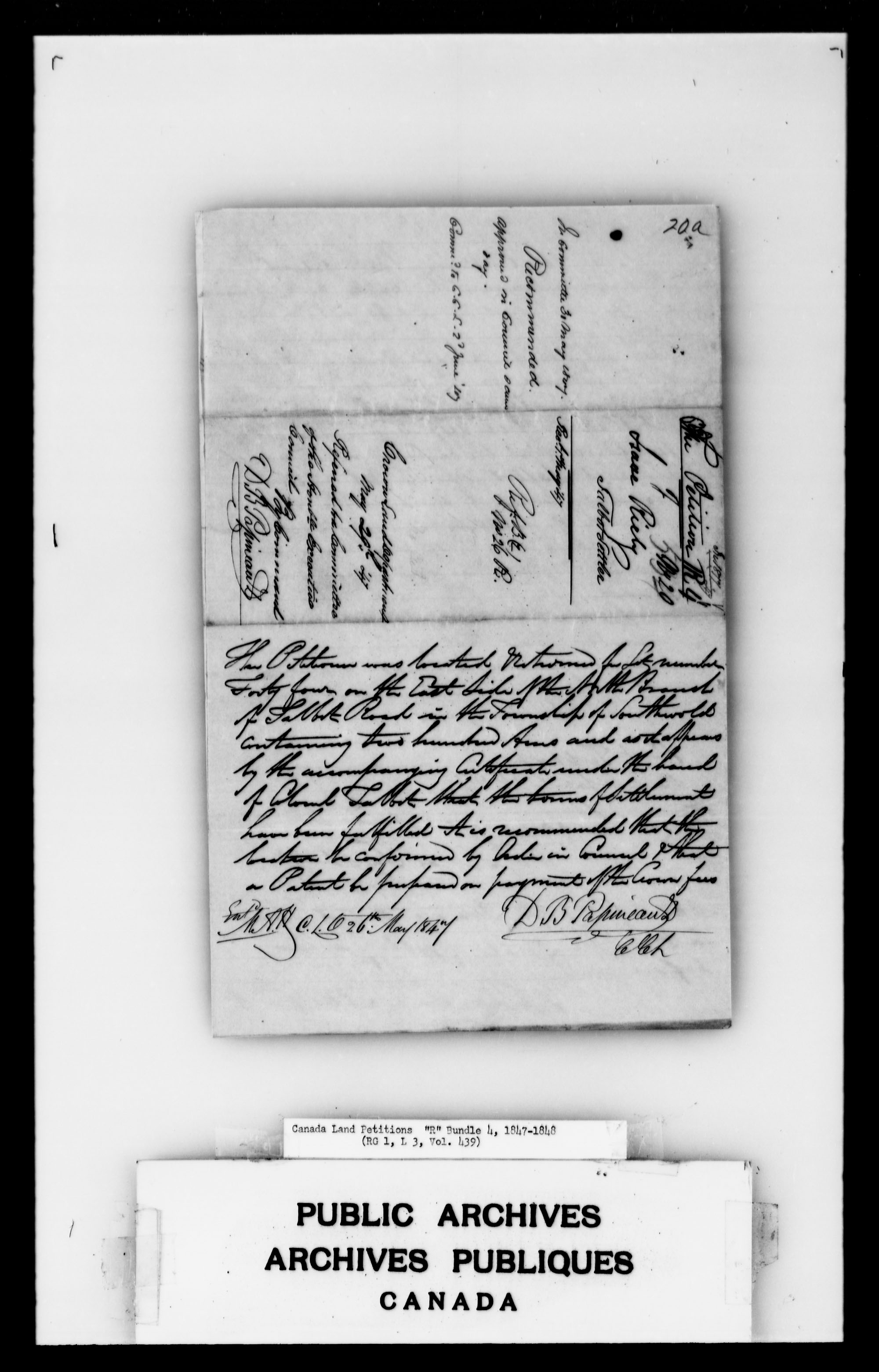 Title: Upper Canada Land Petitions (1763-1865) - Mikan Number: 205131 - Microform: c-2750