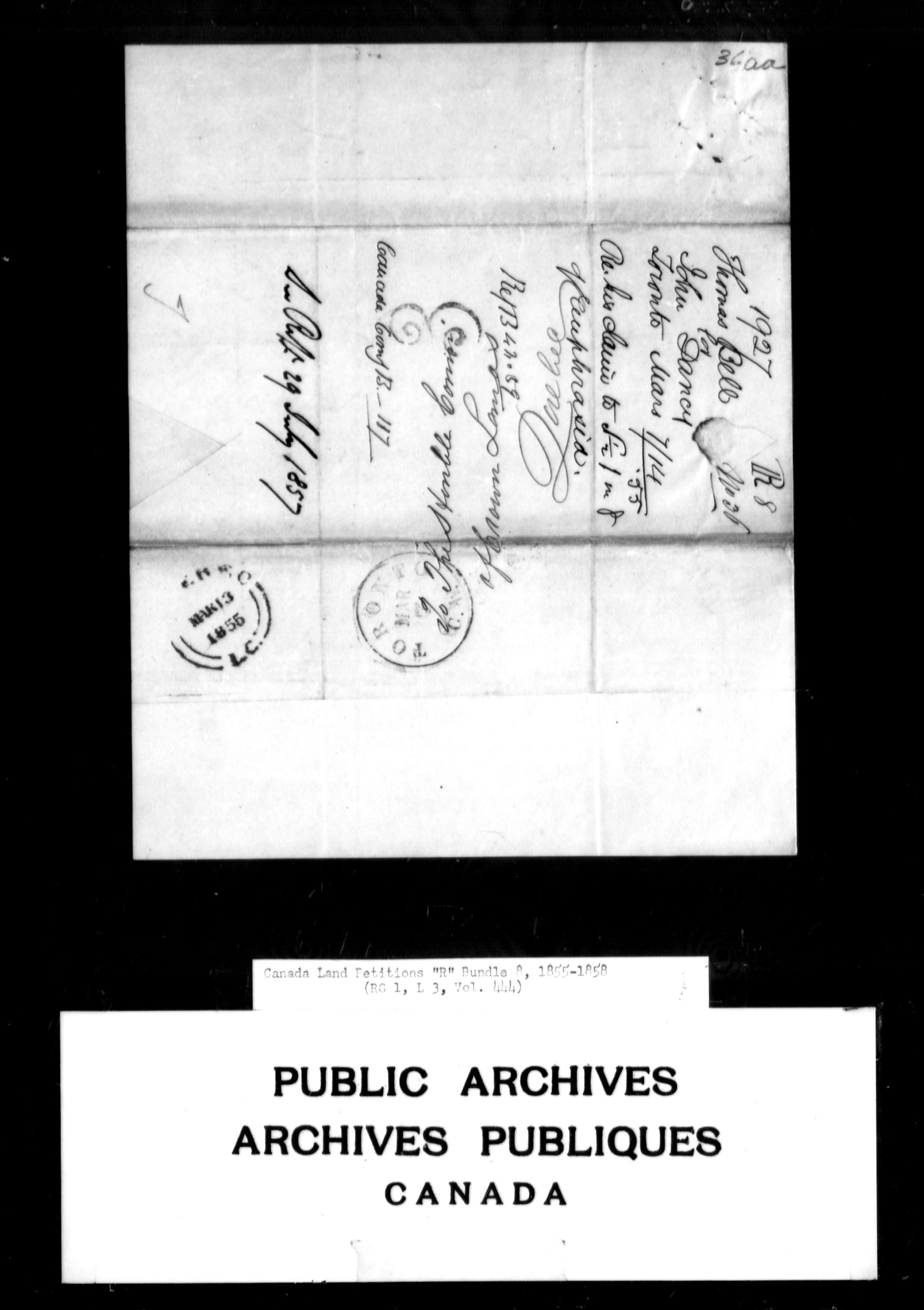 Title: Upper Canada Land Petitions (1763-1865) - Mikan Number: 205131 - Microform: c-2802