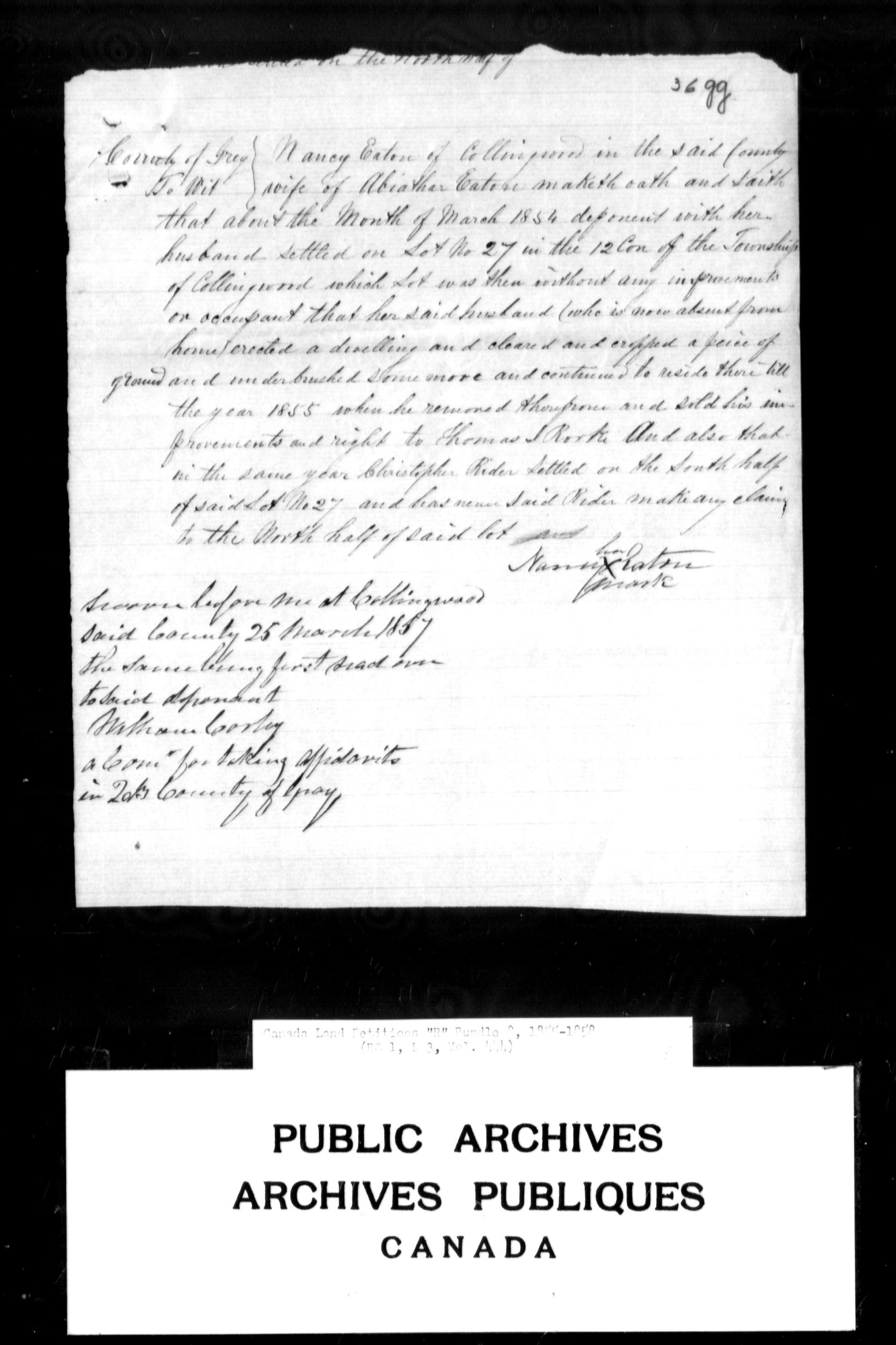 Title: Upper Canada Land Petitions (1763-1865) - Mikan Number: 205131 - Microform: c-2802