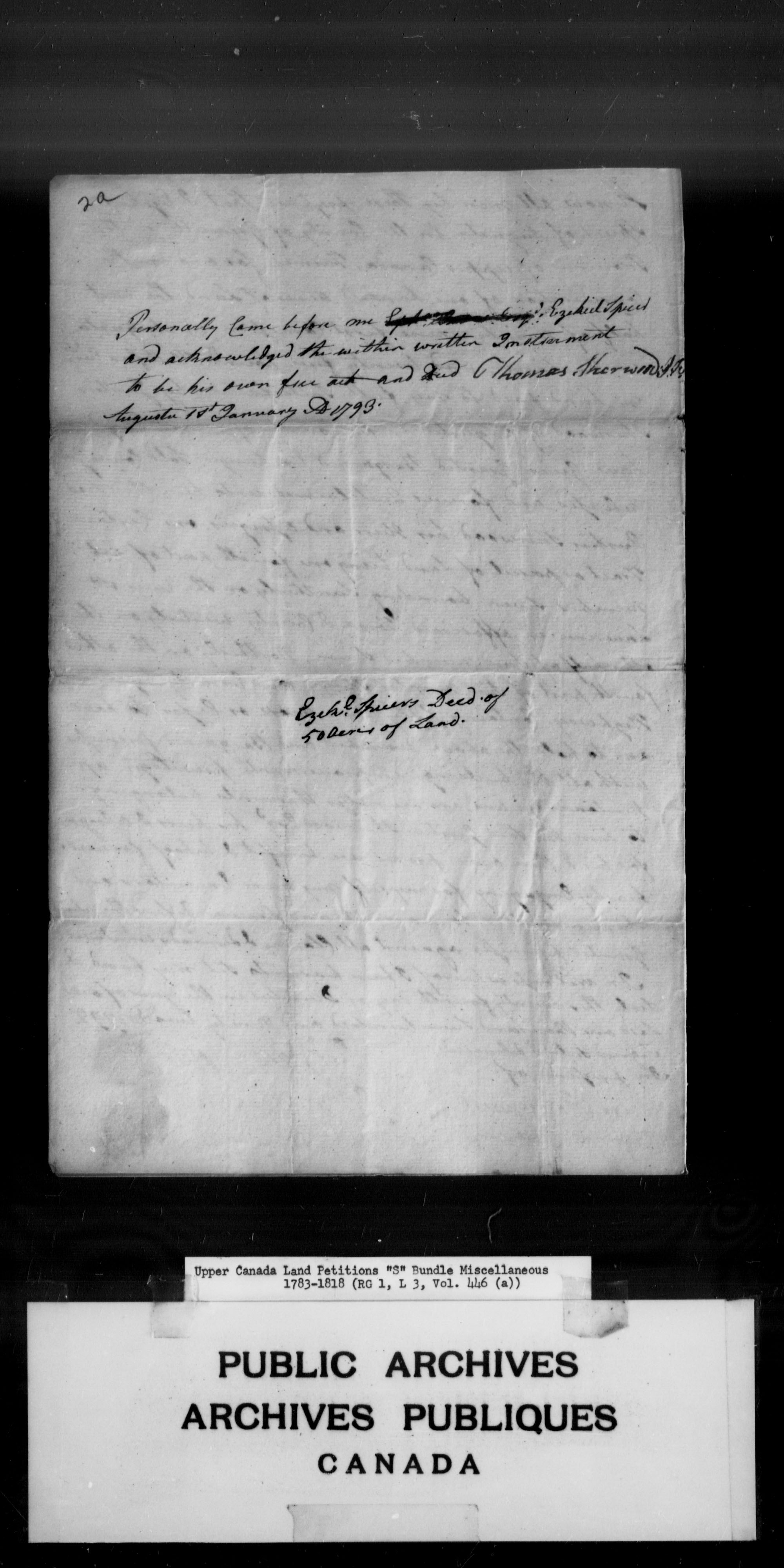Titre : Demandes de terres du Haut-Canada (1763-1865) - N d'enregistrement Mikan : 205131 - Microforme : c-2804