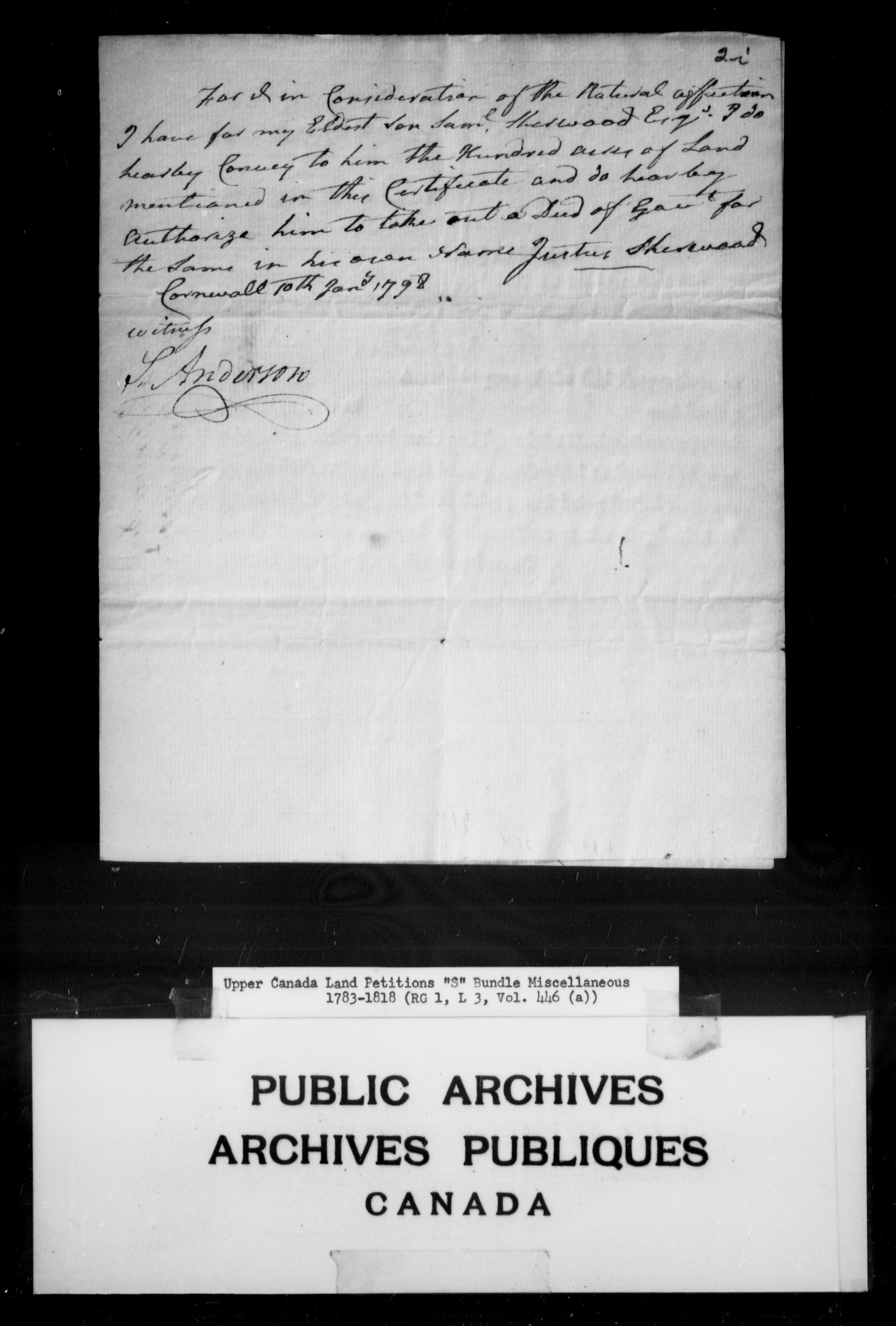 Title: Upper Canada Land Petitions (1763-1865) - Mikan Number: 205131 - Microform: c-2804