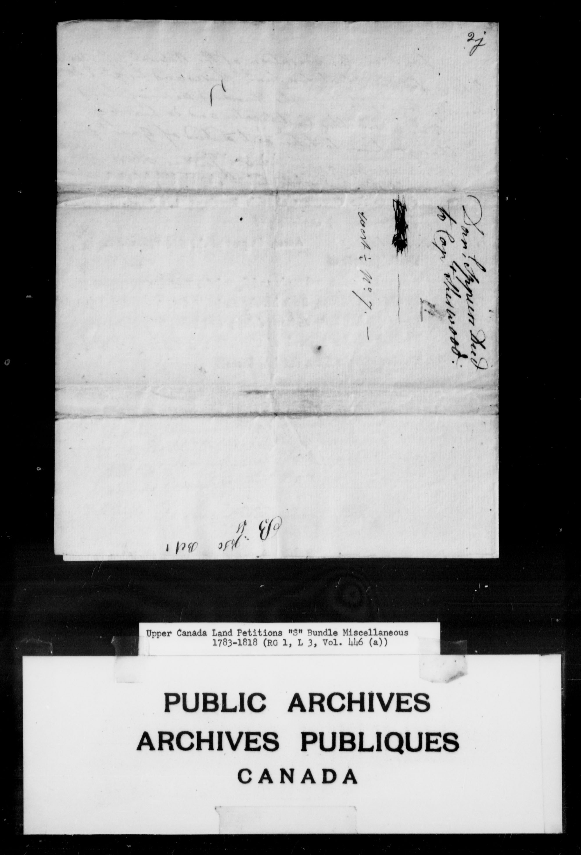 Title: Upper Canada Land Petitions (1763-1865) - Mikan Number: 205131 - Microform: c-2804