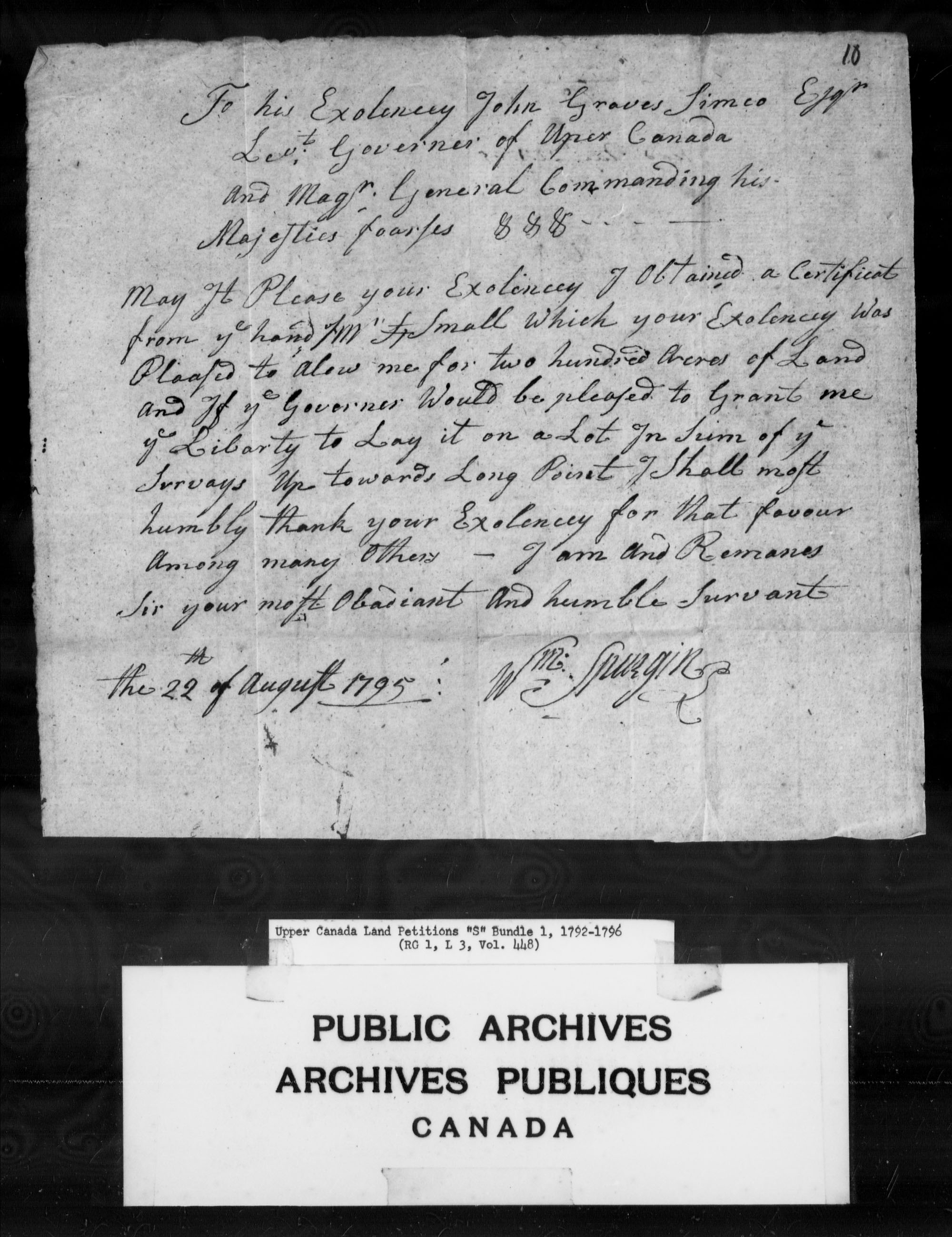 Title: Upper Canada Land Petitions (1763-1865) - Mikan Number: 205131 - Microform: c-2805