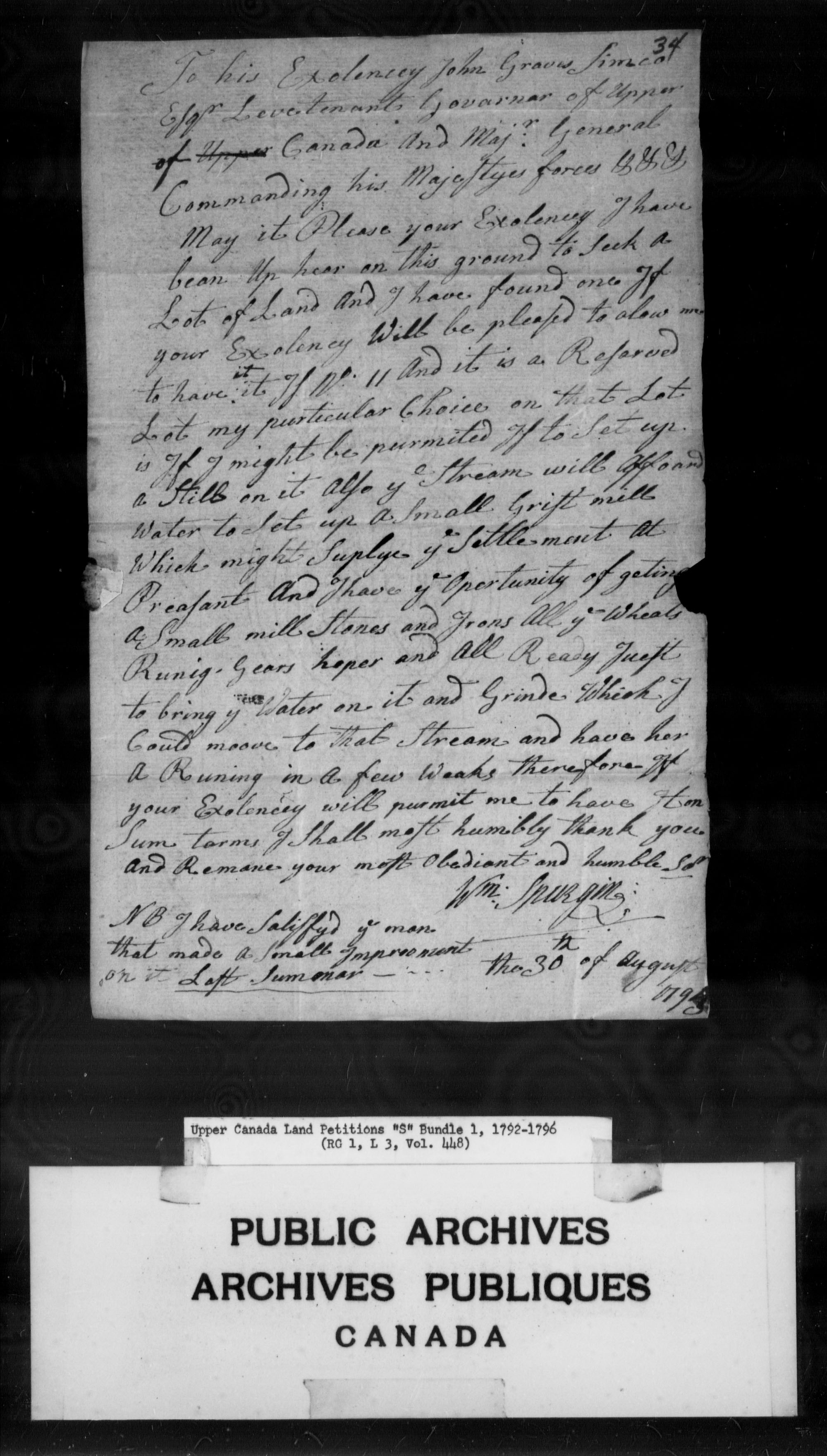 Title: Upper Canada Land Petitions (1763-1865) - Mikan Number: 205131 - Microform: c-2805