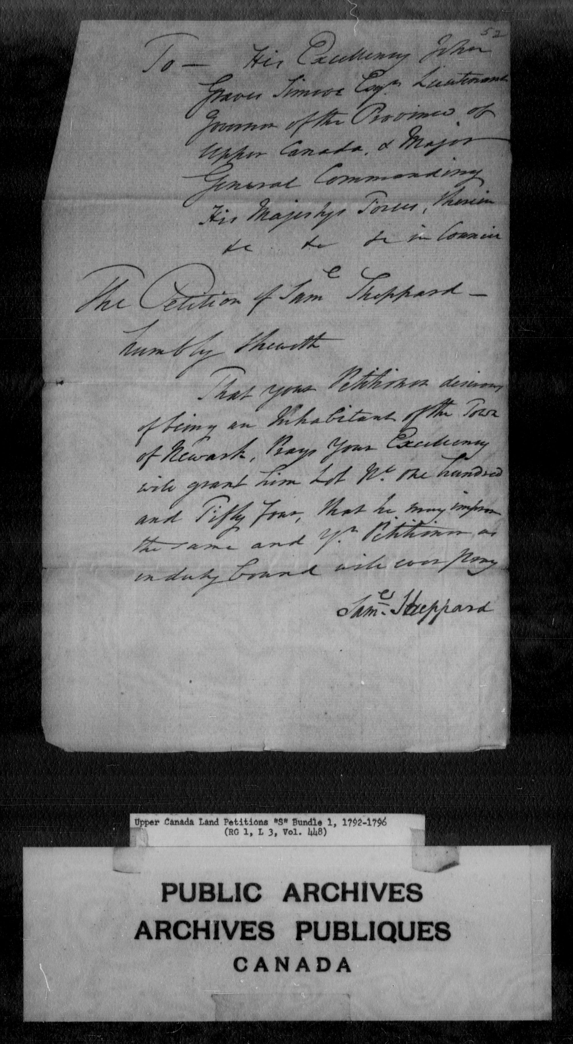 Titre : Demandes de terres du Haut-Canada (1763-1865) - N d'enregistrement Mikan : 205131 - Microforme : c-2806