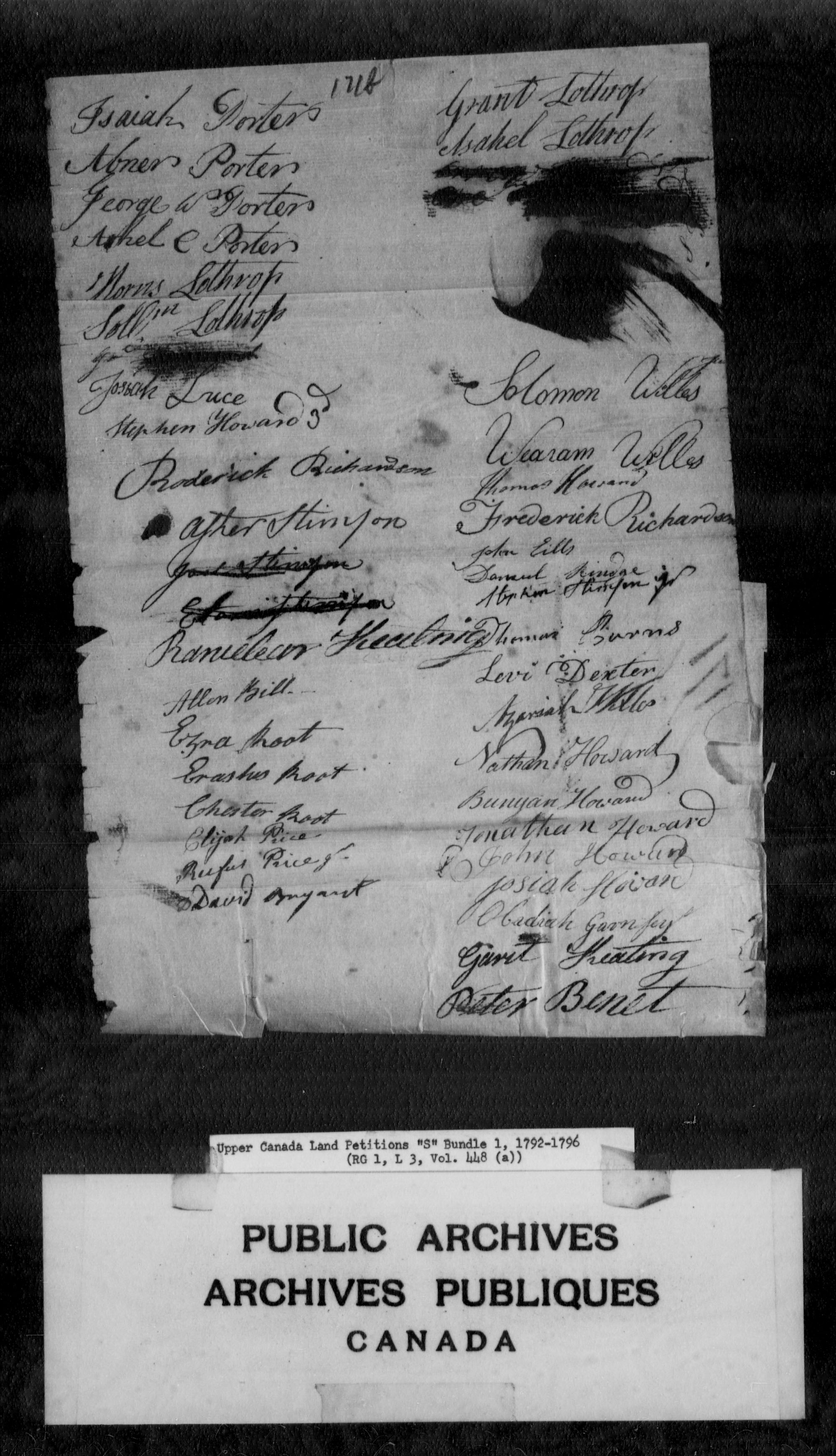 Title: Upper Canada Land Petitions (1763-1865) - Mikan Number: 205131 - Microform: c-2806