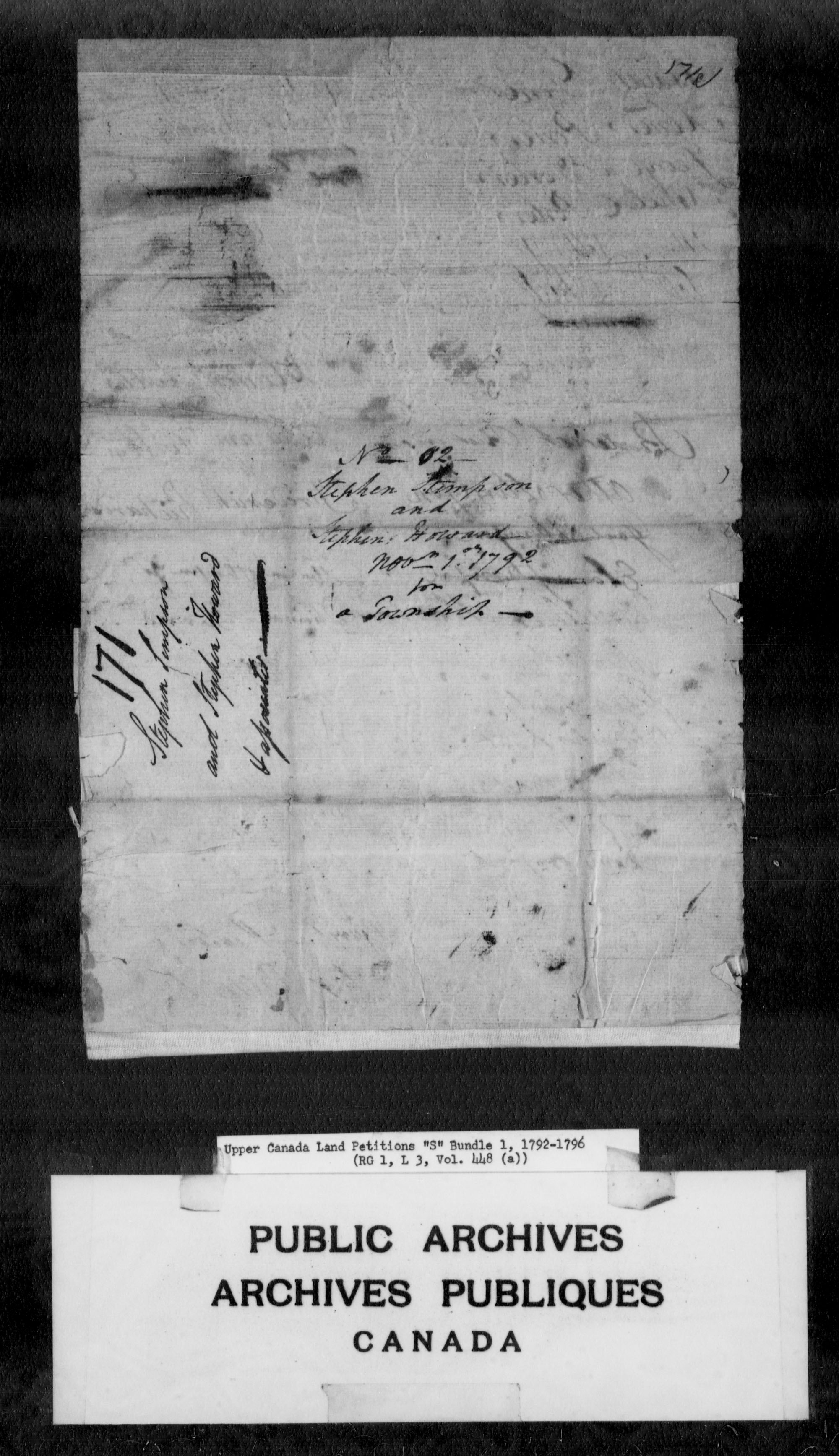 Title: Upper Canada Land Petitions (1763-1865) - Mikan Number: 205131 - Microform: c-2806